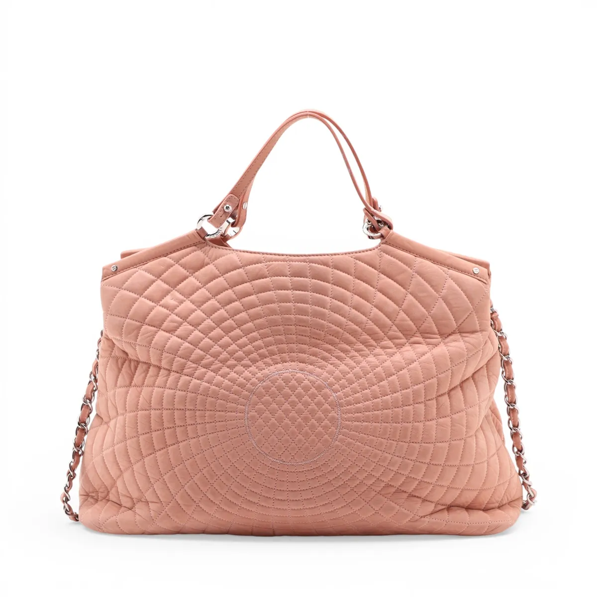 Coco Mark Leather Chain Tote Bag, Pink, Silver Hardware, Item Number 16180815 (Serial Number 16) — view 2