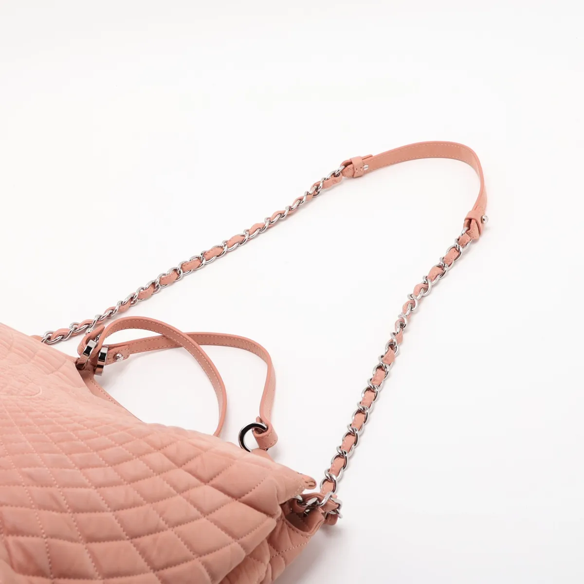 Coco Mark Leather Chain Tote Bag, Pink, Silver Hardware, Item Number 16180815 (Serial Number 16) — view 7