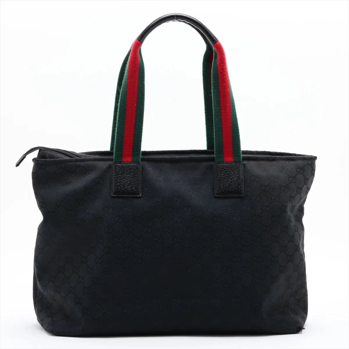 GG Canvas 155524 Canvas x Leather Tote Bag, Black — view 2