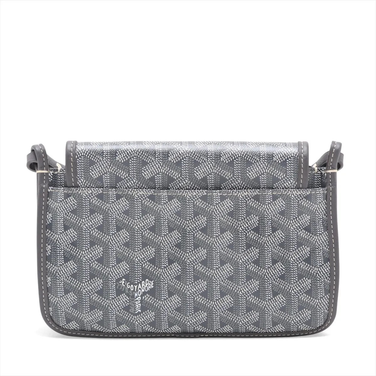 Plume Pouch Wallet PVC x Leather Shoulder Bag Gray — view 2