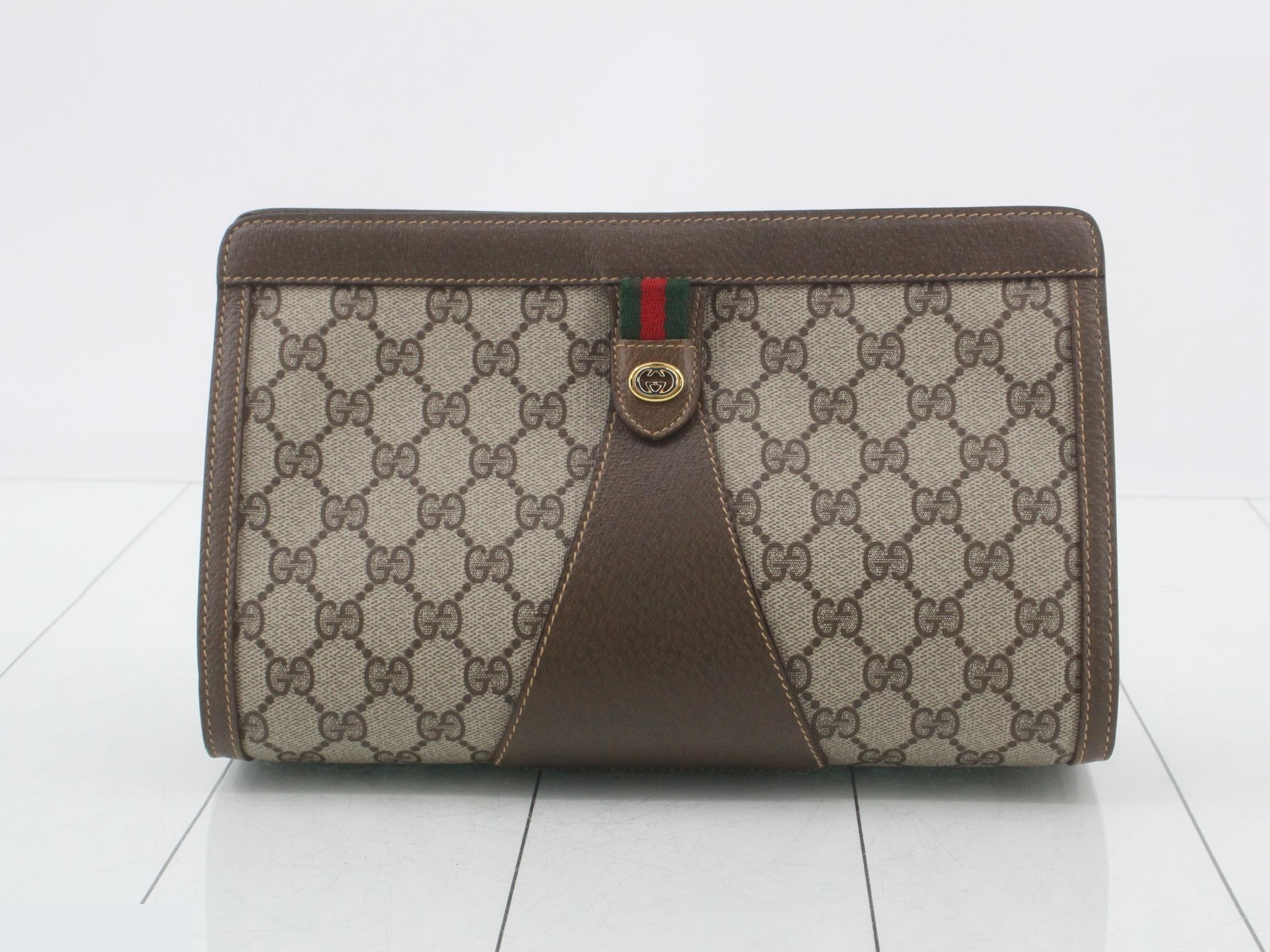 GG Supreme Clutch Bag Sherry PVC