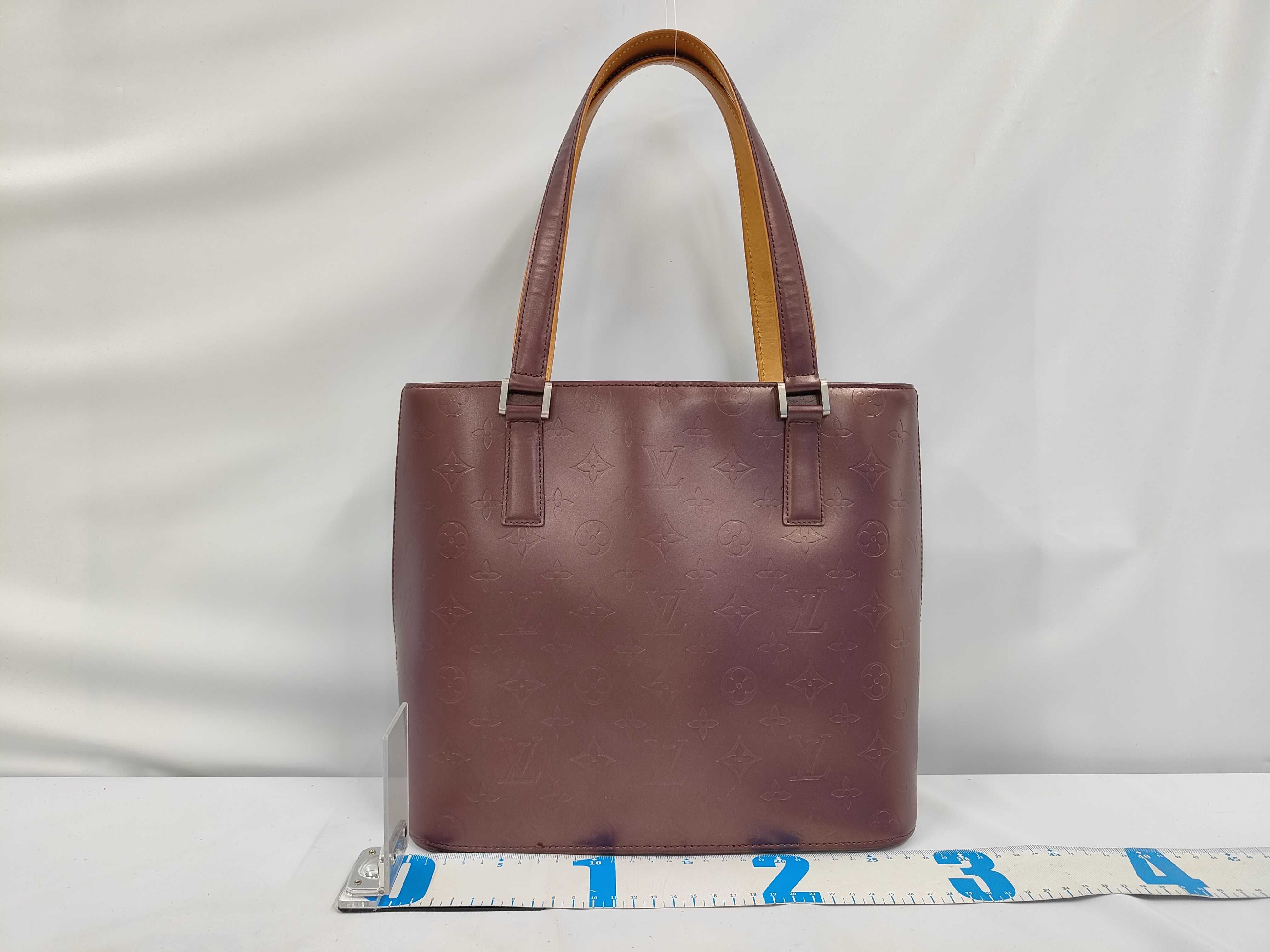 Stockton Monogram Matte Purple Shoulder Bag — view 2