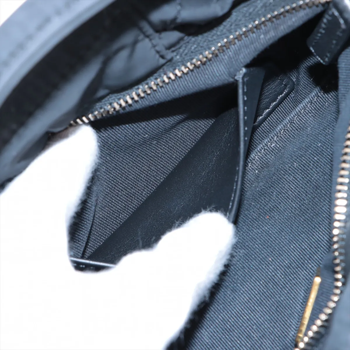 Matelasse Nylon Chain Shoulder Bag Bow Bag Black Gold Hardware HPEGTPXC Random Plate AS5849 — view 9