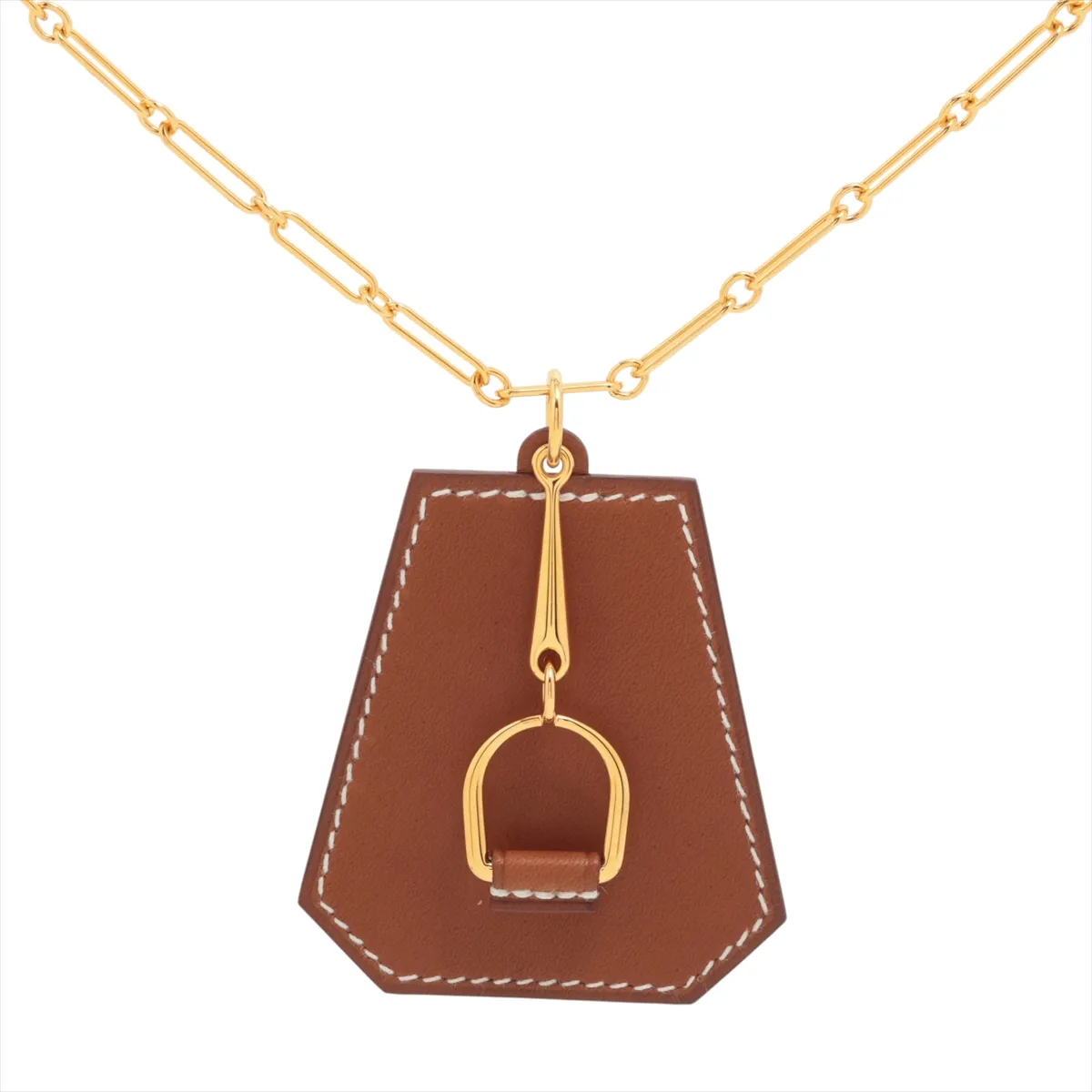 Elitage K:2025 Necklace GP x Leather Gold