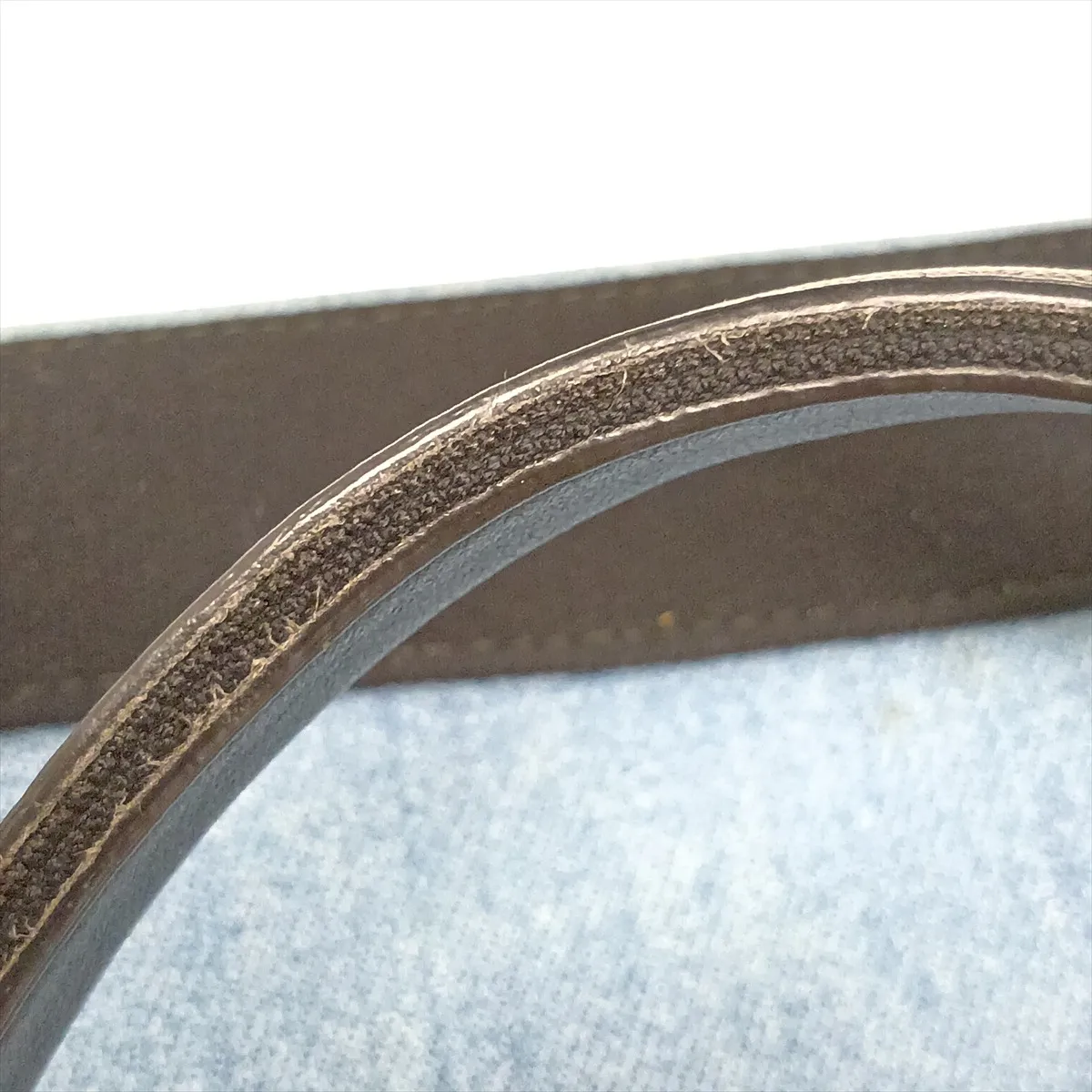 Navy Cabas XS 390346 Denim x Leather Handbag Blue x Black Pouch Strap Cracked — view 11