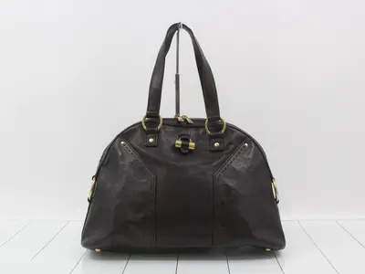 Muse handbag, dark brown leather