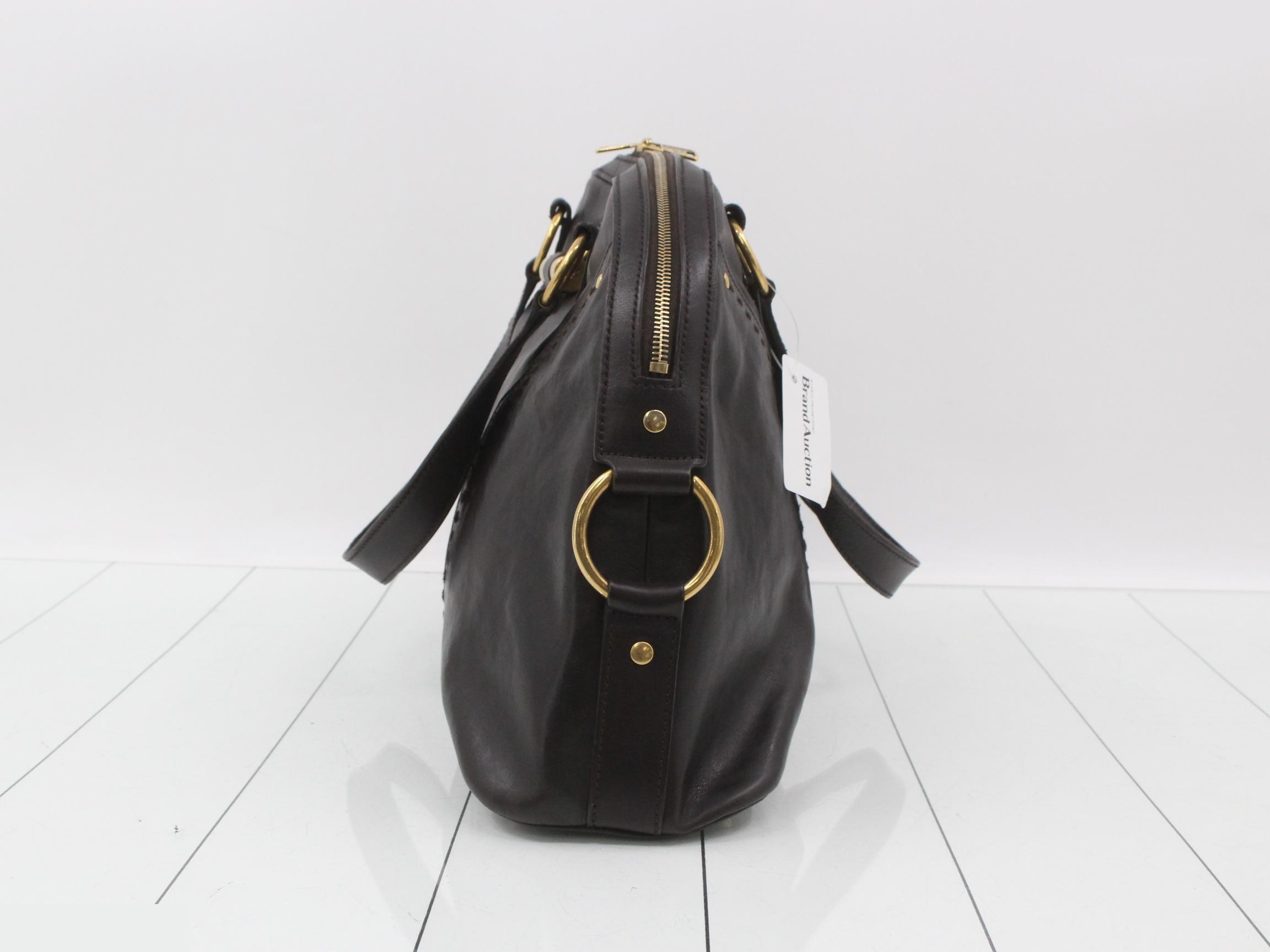 Muse handbag, dark brown leather — view 3