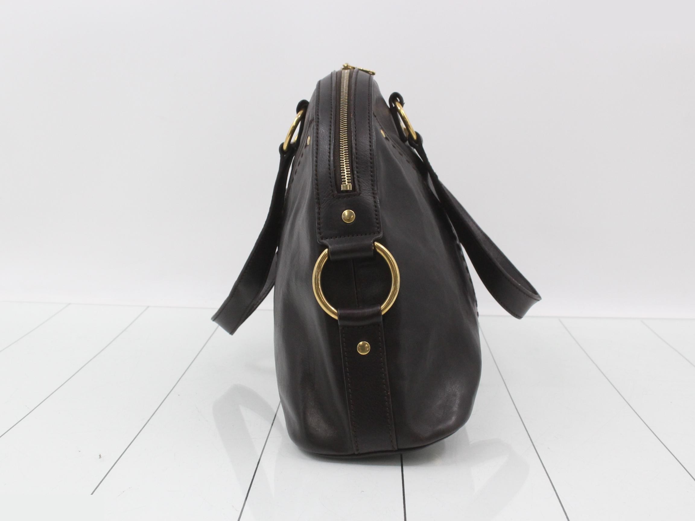 Muse handbag, dark brown leather — view 4