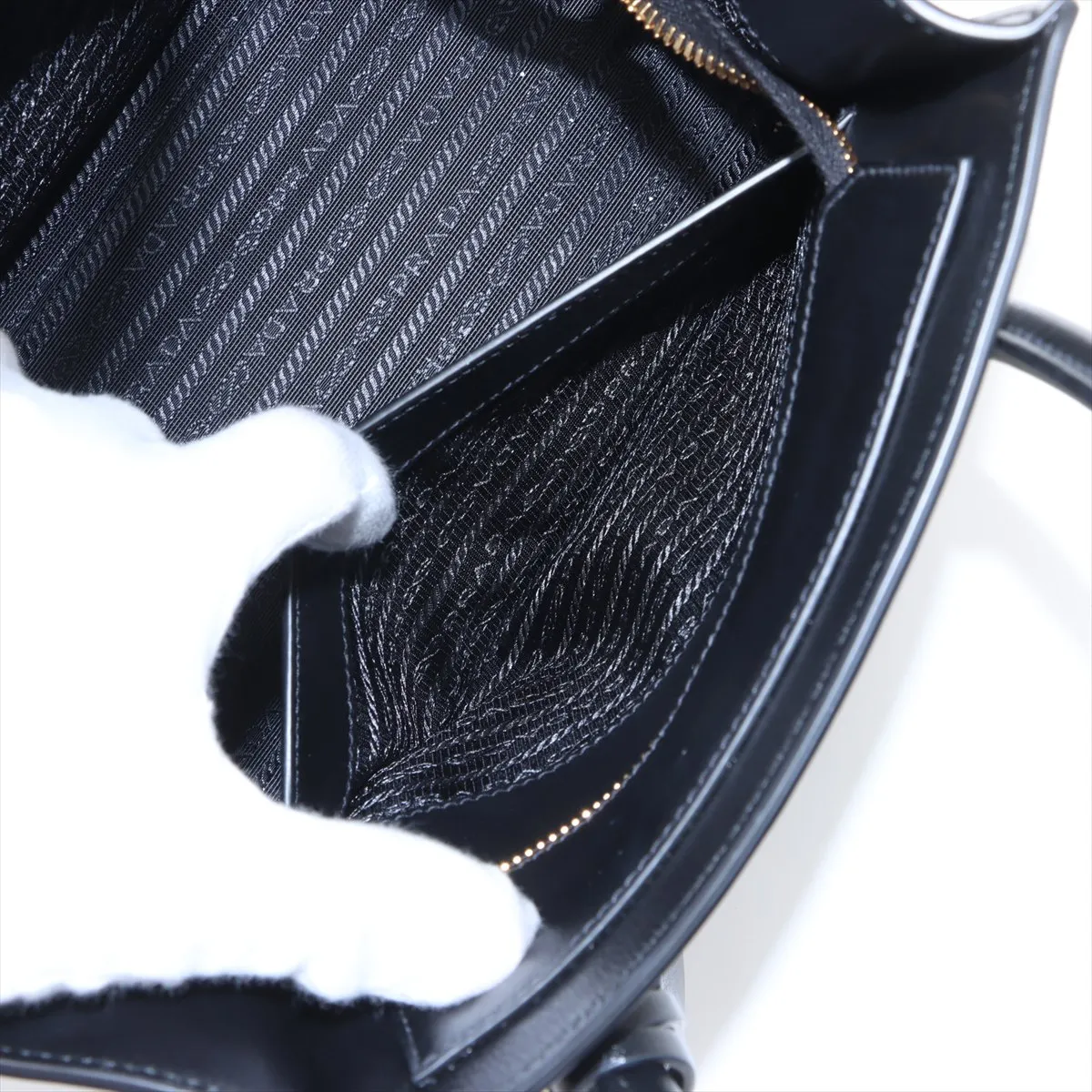 Leather 2-Way Handbag, Black — view 9