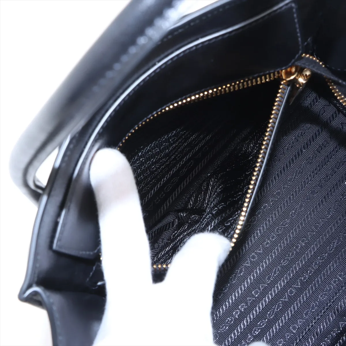 Leather 2-Way Handbag, Black — view 10