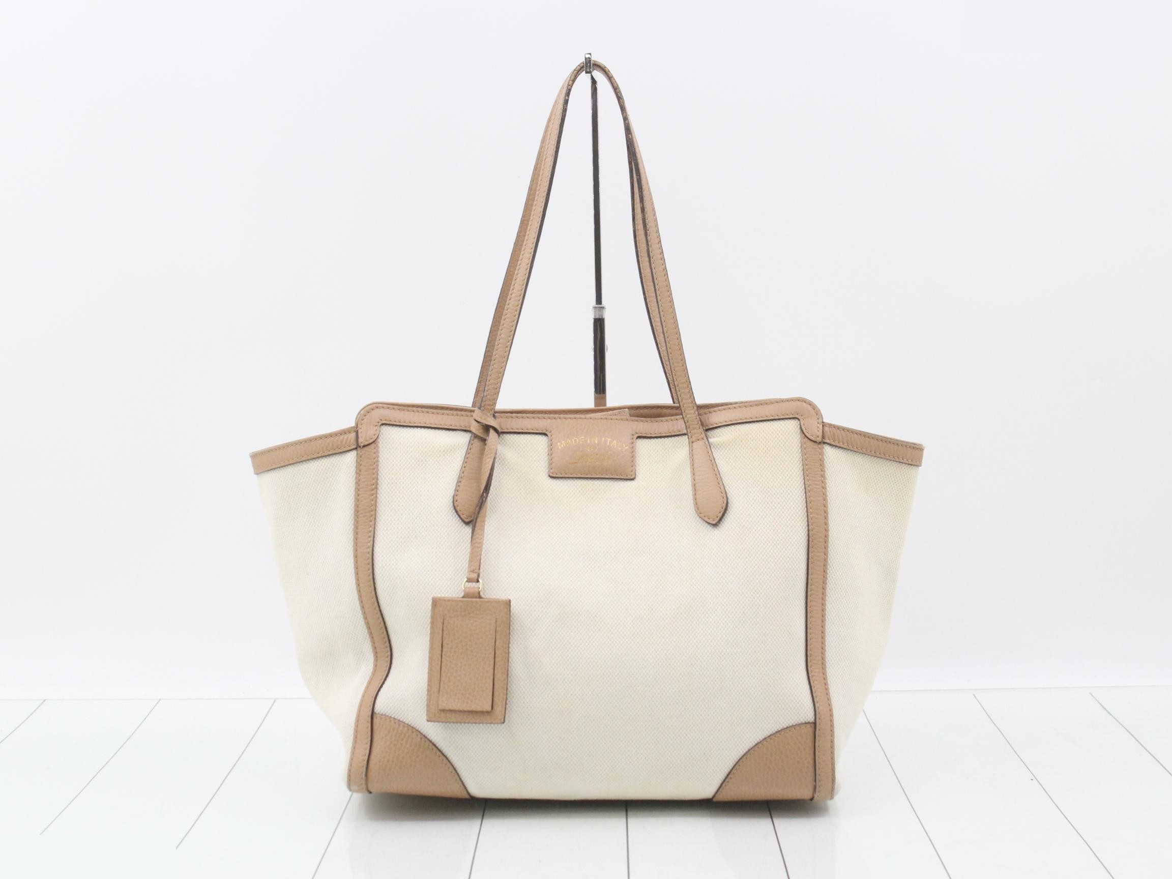 Swing Tote Bag, Beige Canvas, 354397