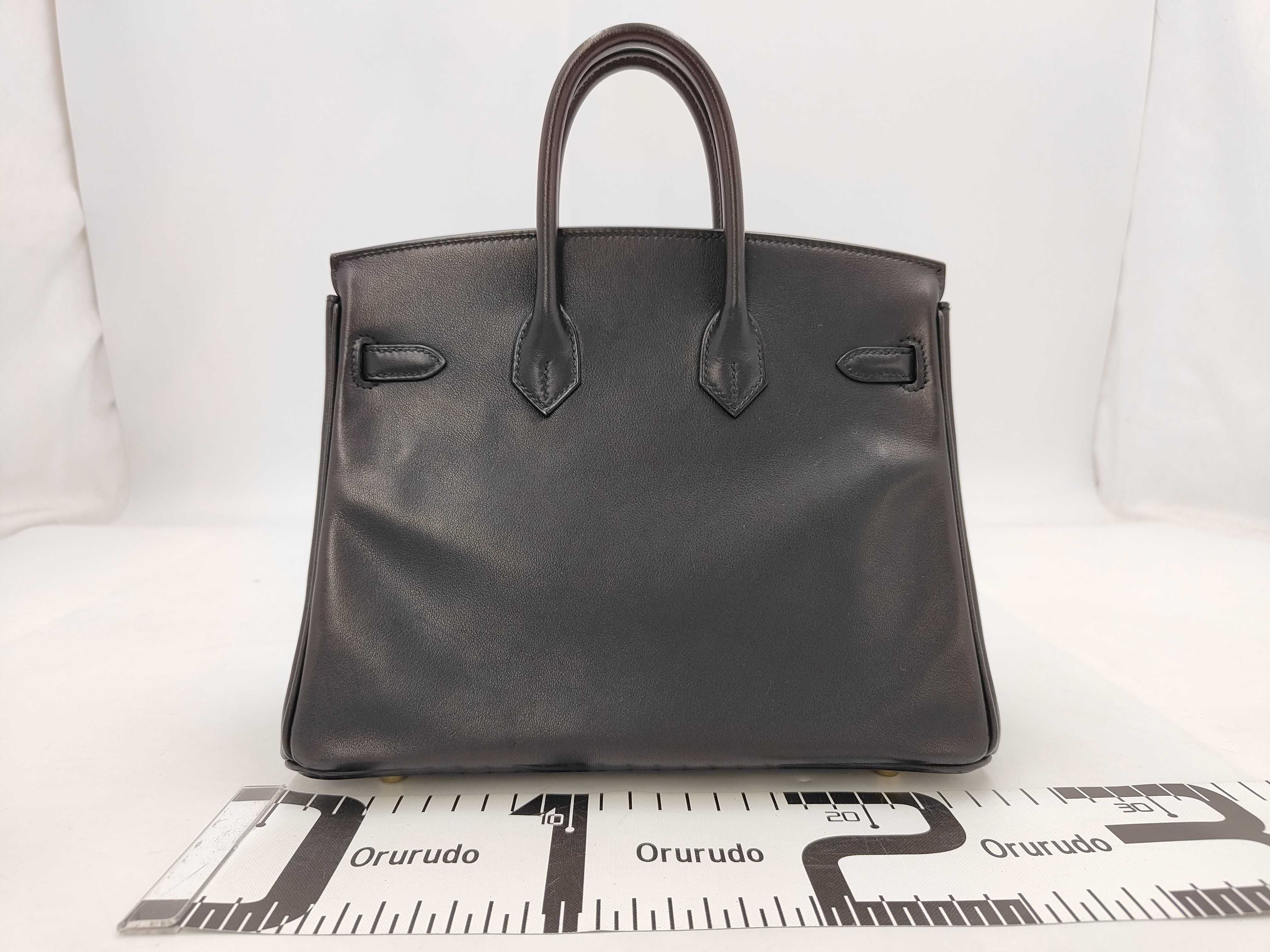 Birkin 25 Veau Brupte Noir K stamp Gold hardware Black handbag — view 2