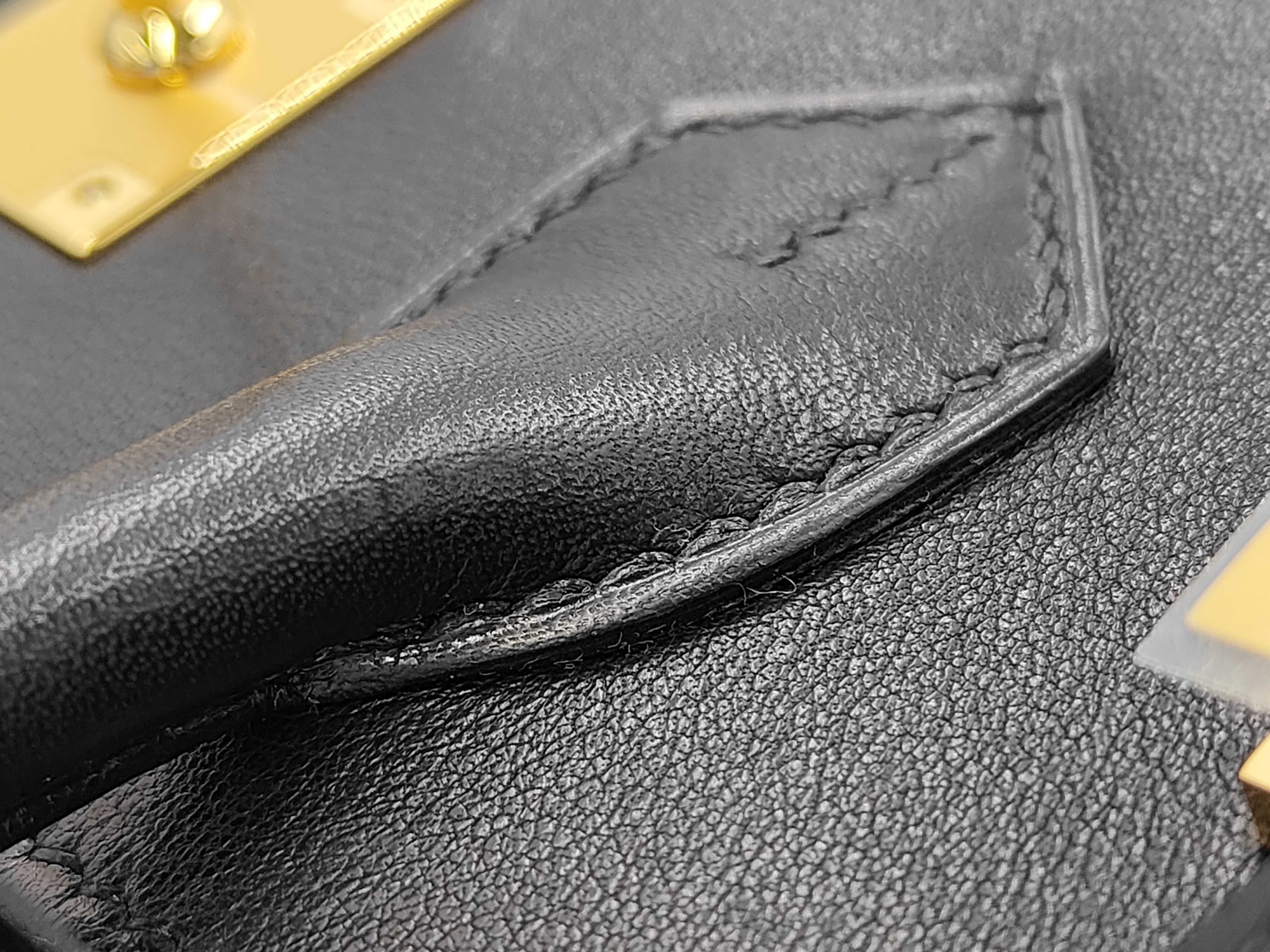 Birkin 25 Veau Brupte Noir K stamp Gold hardware Black handbag — view 7
