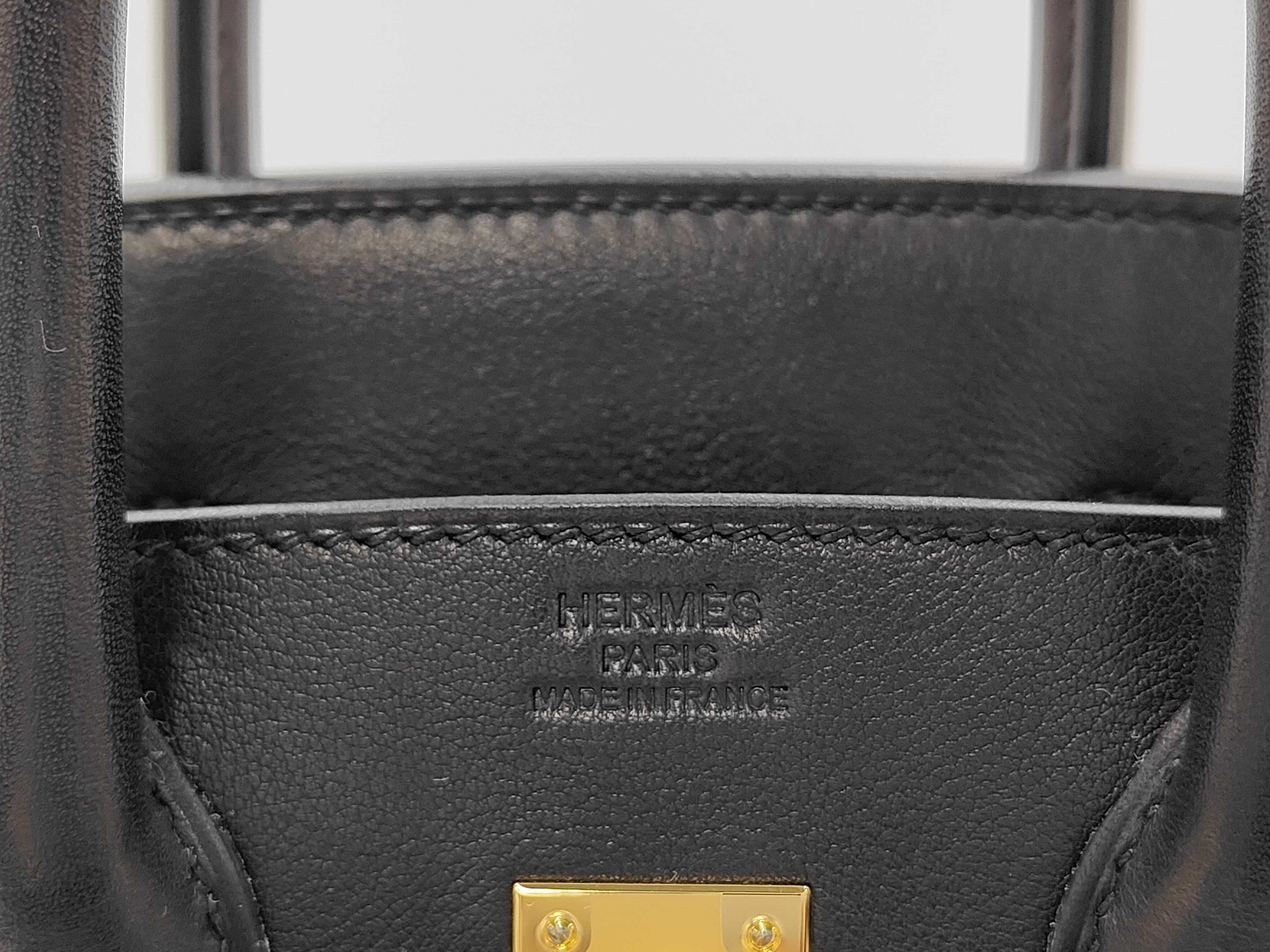 Birkin 25 Veau Brupte Noir K stamp Gold hardware Black handbag — view 8