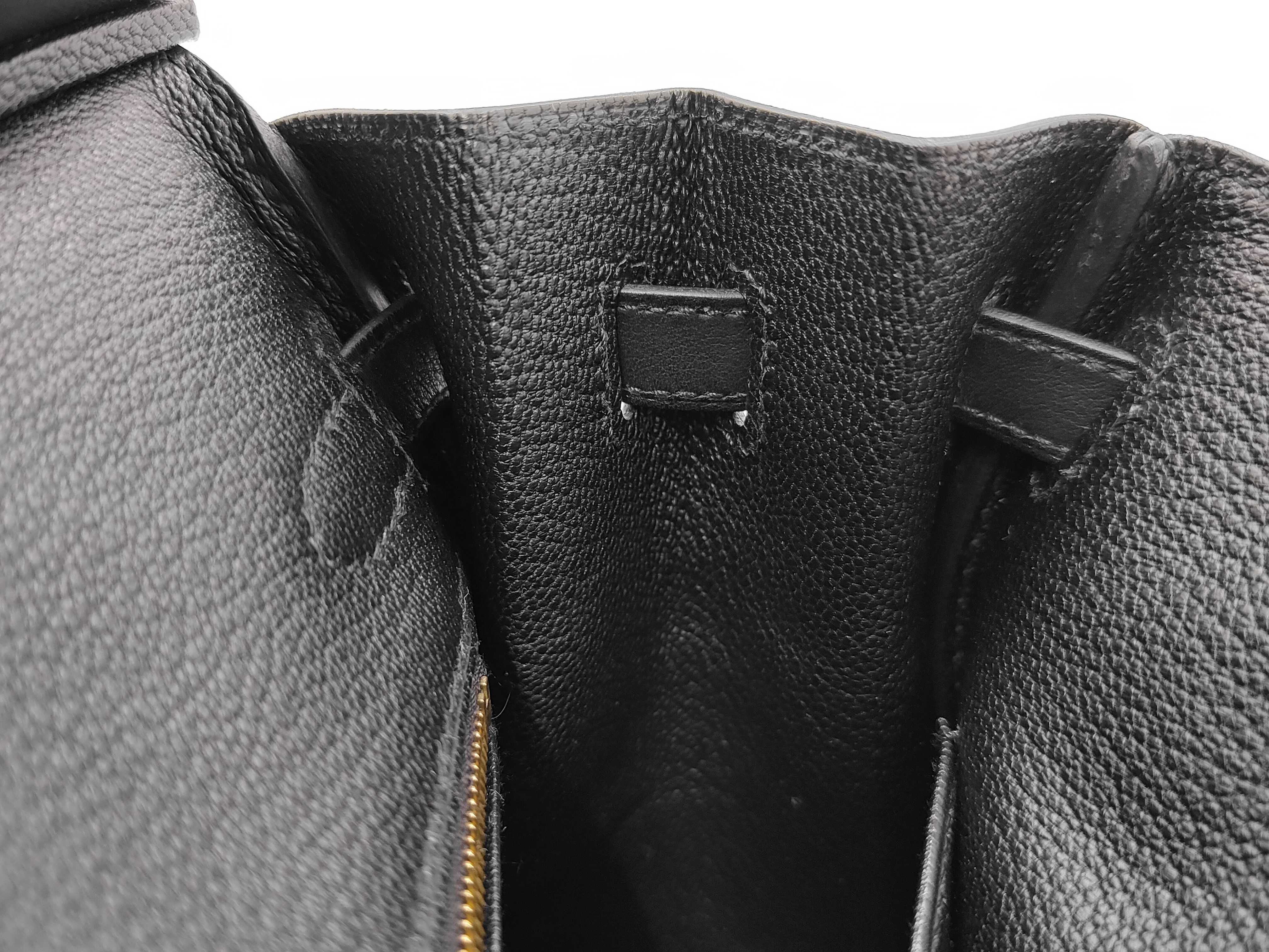 Birkin 25 Veau Brupte Noir K stamp Gold hardware Black handbag — view 9