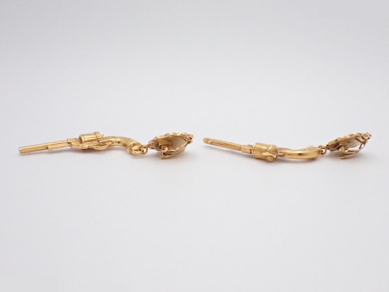 Icon Series (Precious Metals) - Gun-shaped Earrings — view 3