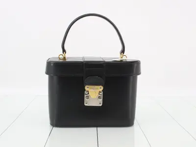 Vanity bag, push-lock, black