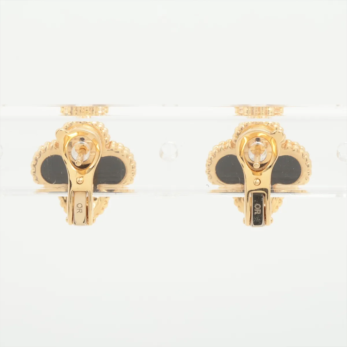 Vintage Alhambra Onyx Earrings 750 (YG) 7.5g JA254861 ​​Small stone — view 2