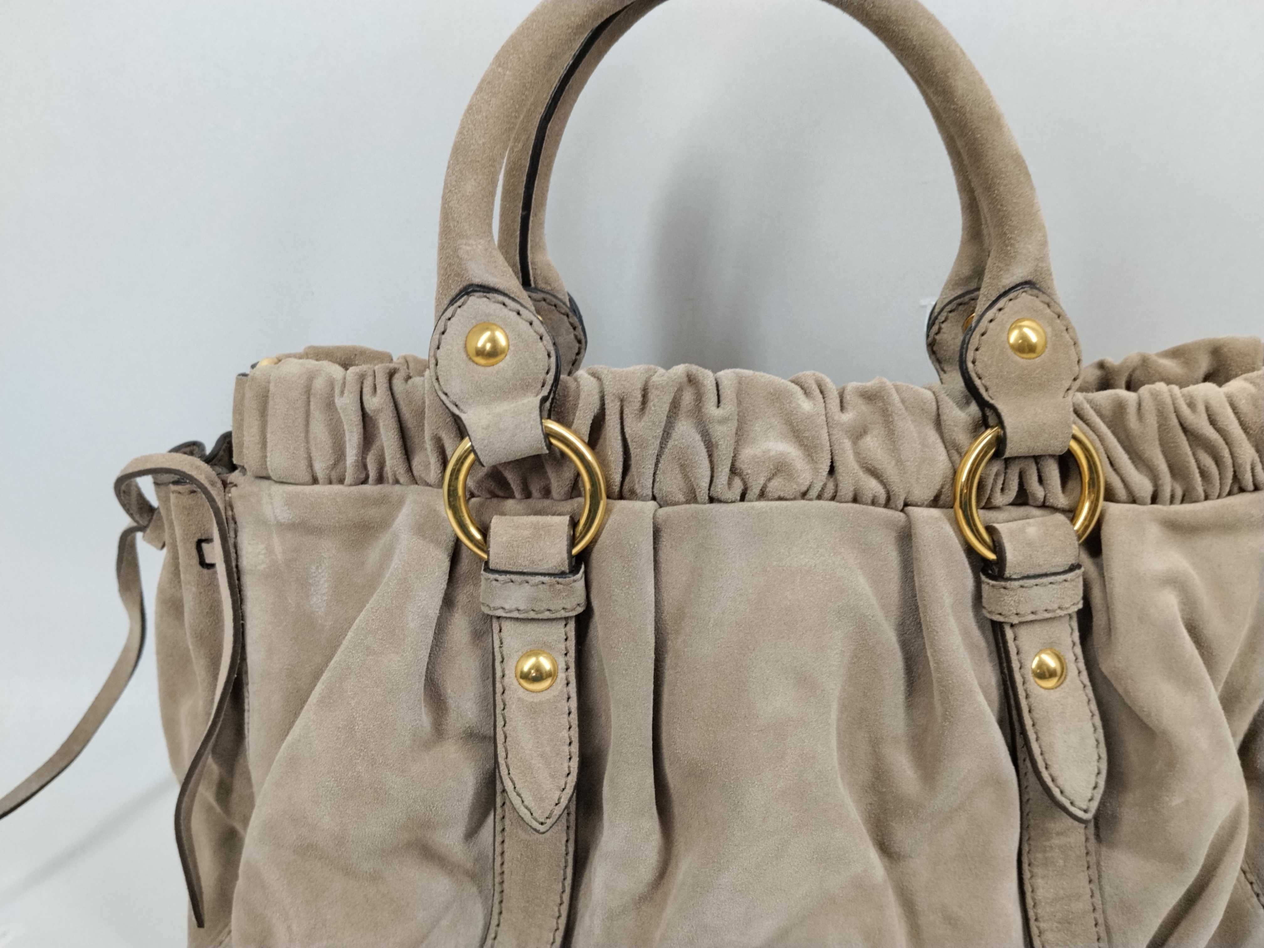 Gathered Suede 2-Way Handbag — view 3