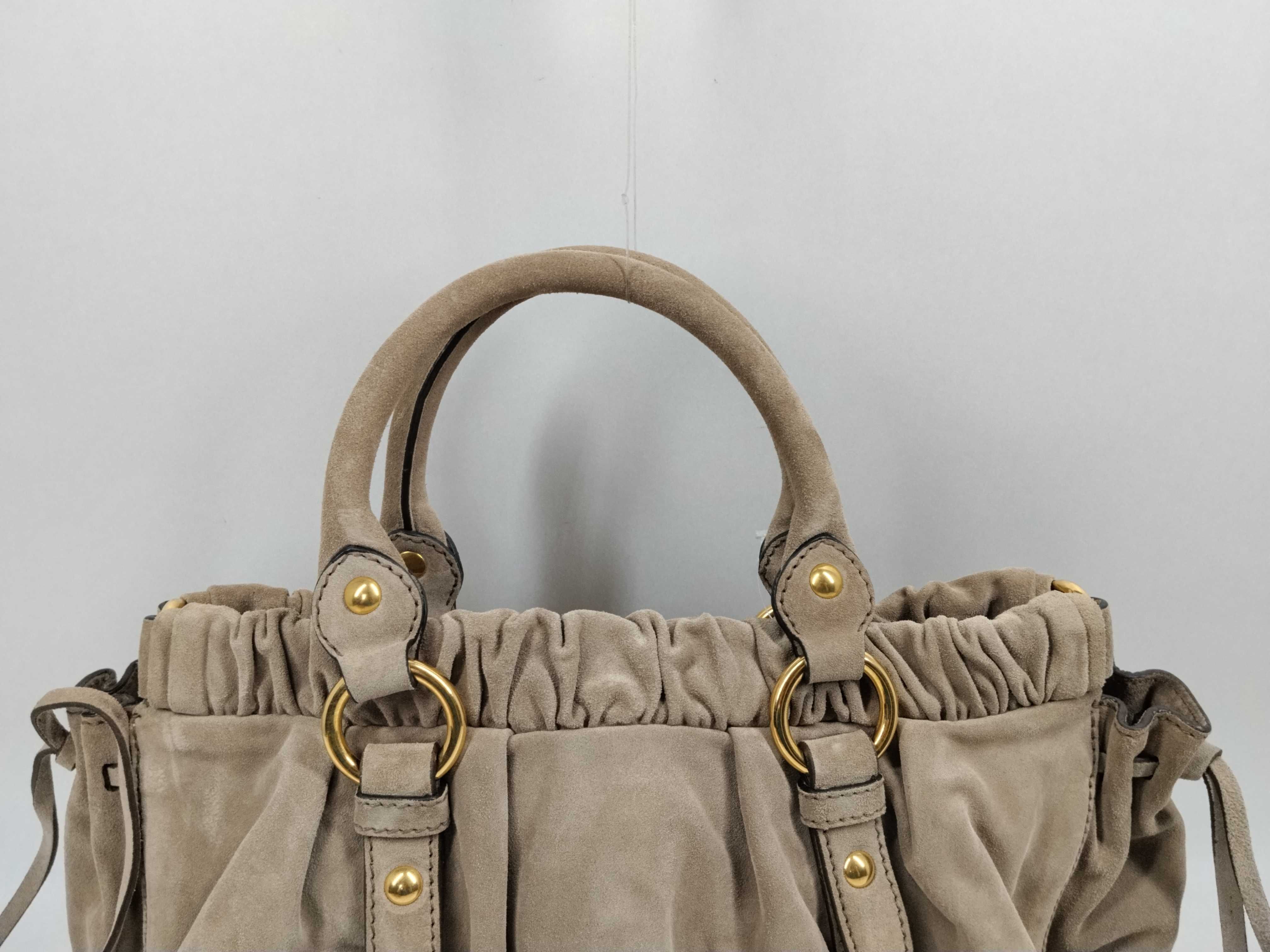 Gathered Suede 2-Way Handbag — view 4