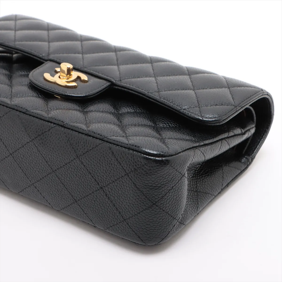 [Individually wrapped] Chanel Matelasse 23 caviar skin double flap double chain bag black gold hardware 28118937 28th series A01113 — view 3