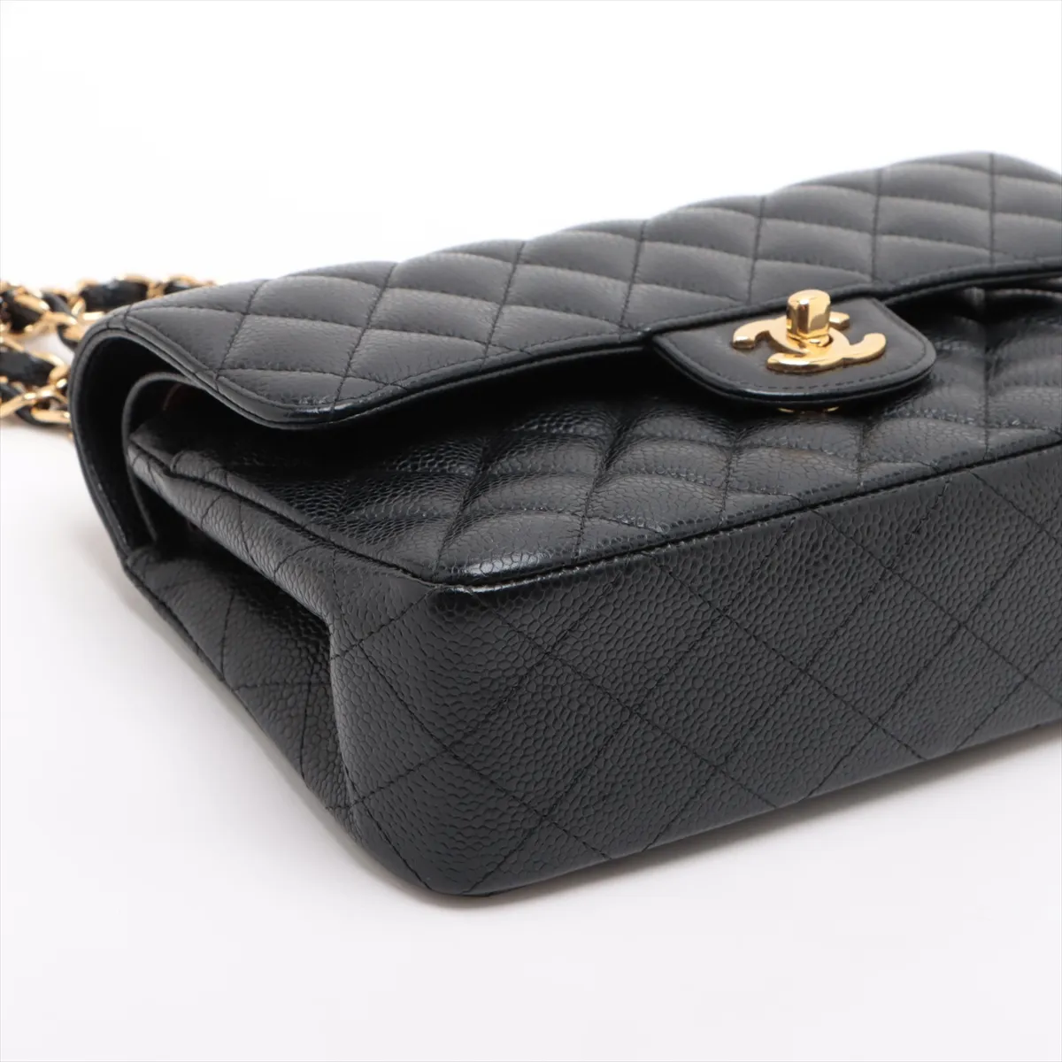 [Individually wrapped] Chanel Matelasse 23 caviar skin double flap double chain bag black gold hardware 28118937 28th series A01113 — view 4