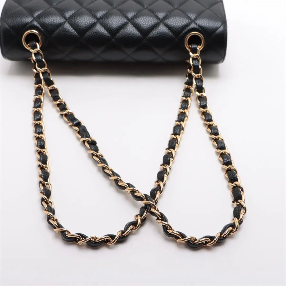 [Individually wrapped] Chanel Matelasse 23 caviar skin double flap double chain bag black gold hardware 28118937 28th series A01113 — view 5