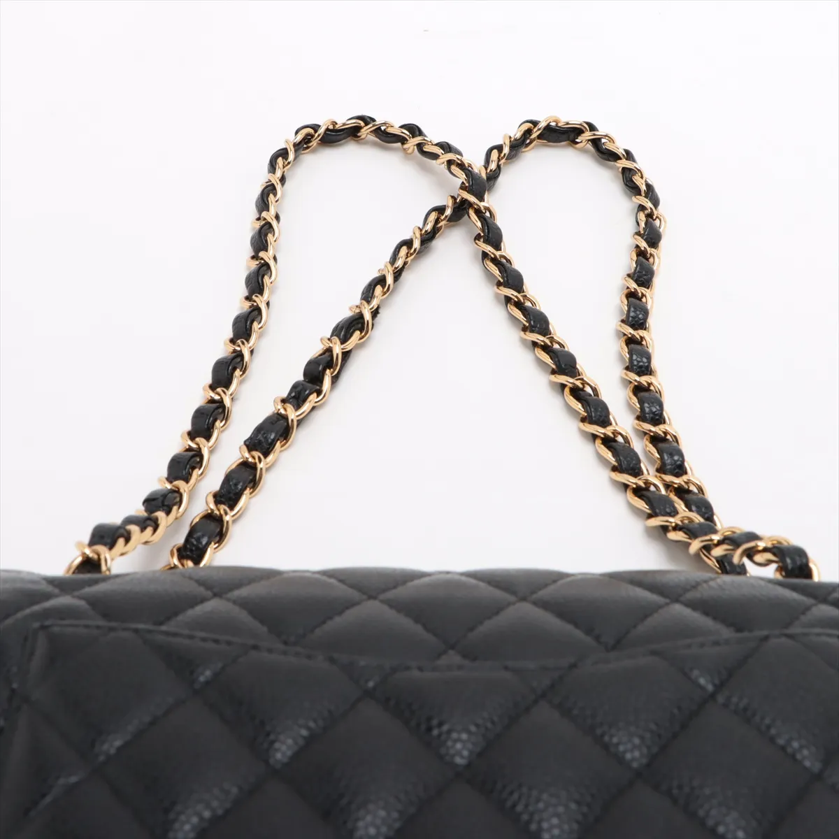 [Individually wrapped] Chanel Matelasse 23 caviar skin double flap double chain bag black gold hardware 28118937 28th series A01113 — view 6