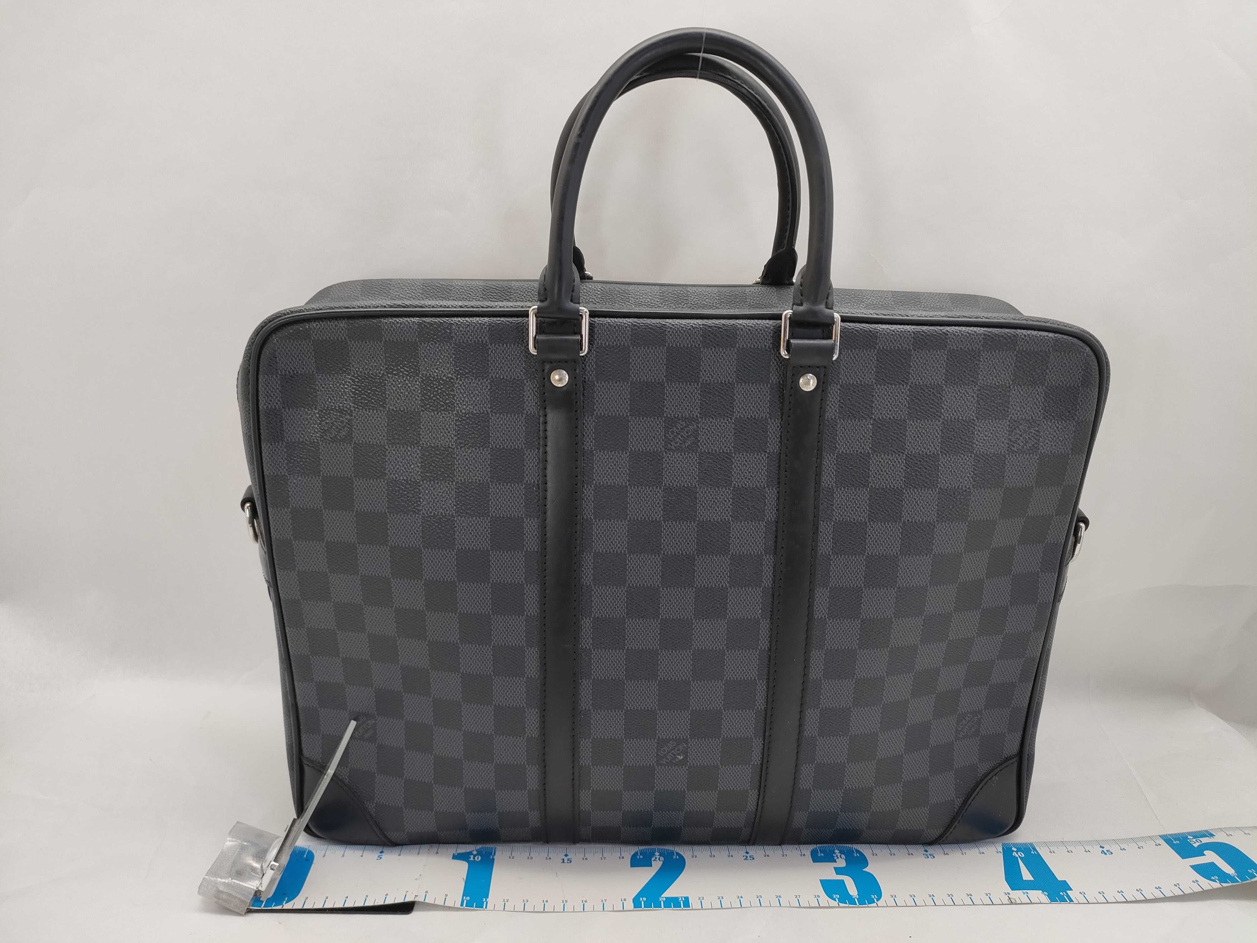 Damier Graphite ID- Damier Graphite Porto Documan PM N41478 with strap business bag — view 2