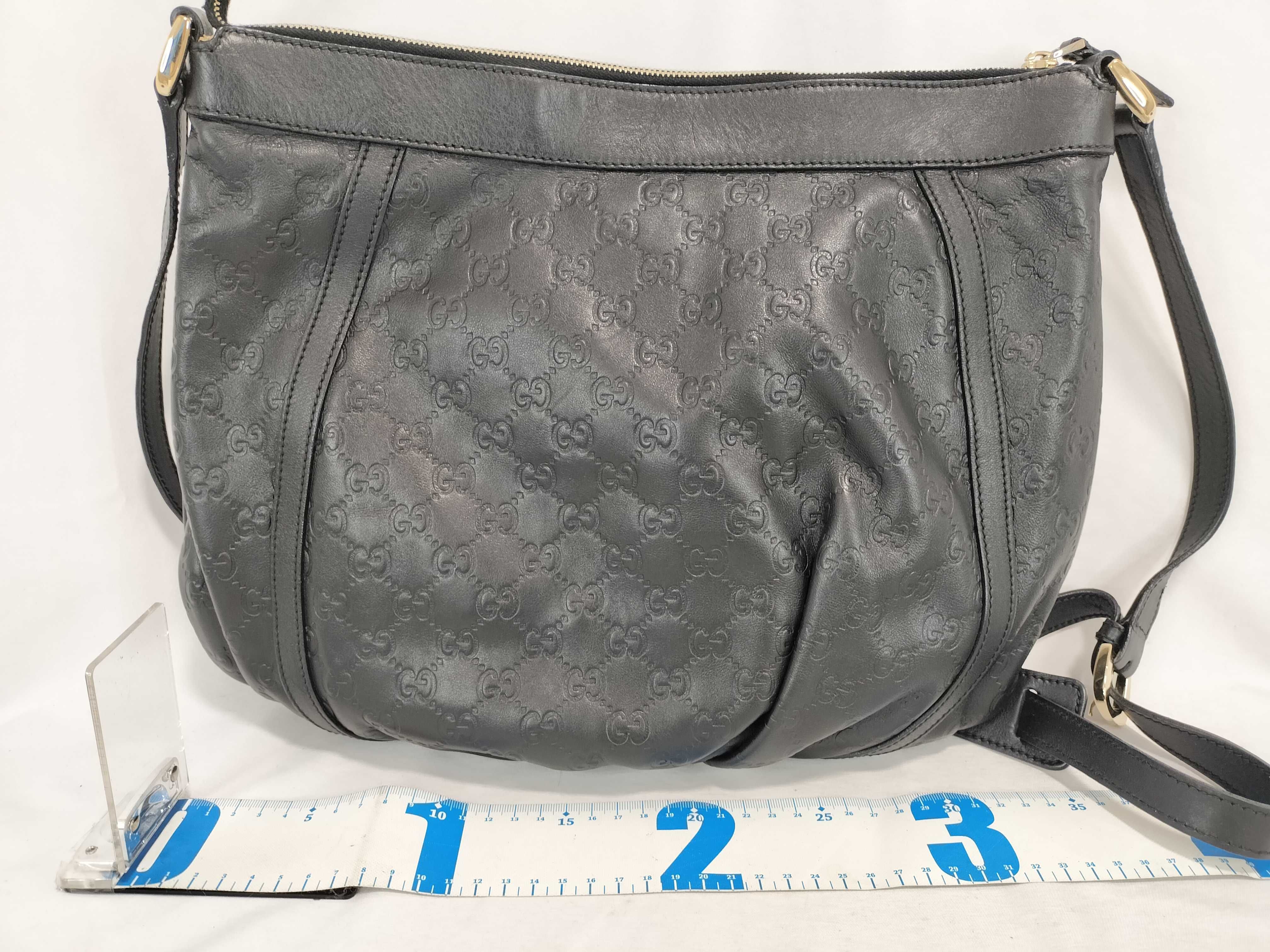GG Gucci Abbey Shima Leather Shoulder Bag Black Serial Shoulder Bag — view 2