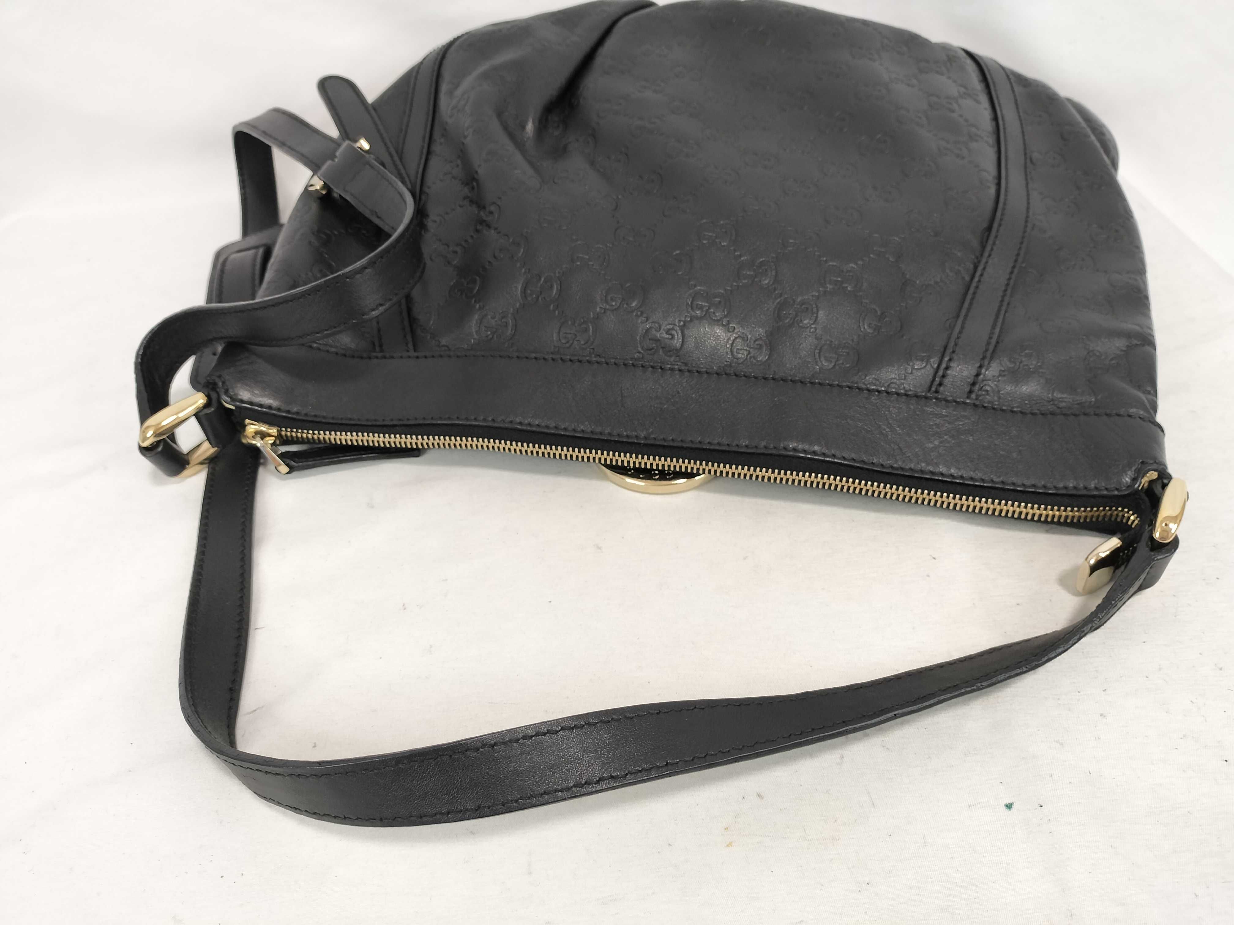GG Gucci Abbey Shima Leather Shoulder Bag Black Serial Shoulder Bag — view 3