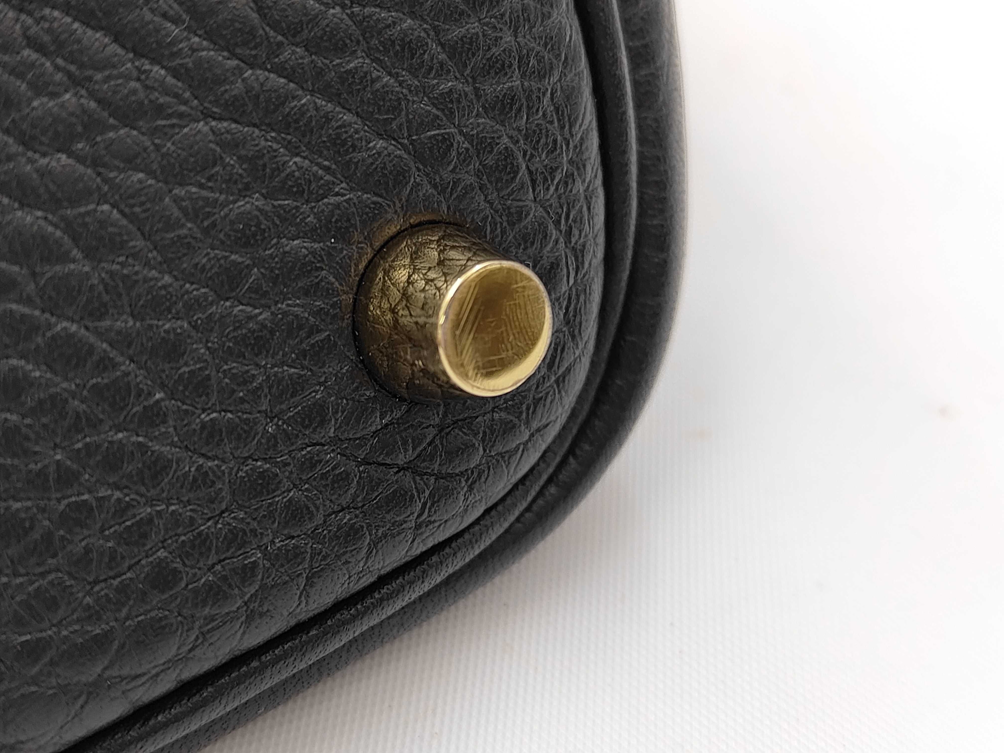 Picotin Lock 18 PM Taurillon Clemence Leather, Black with Gold Hardware, Model C: 2018, Handbag — view 13