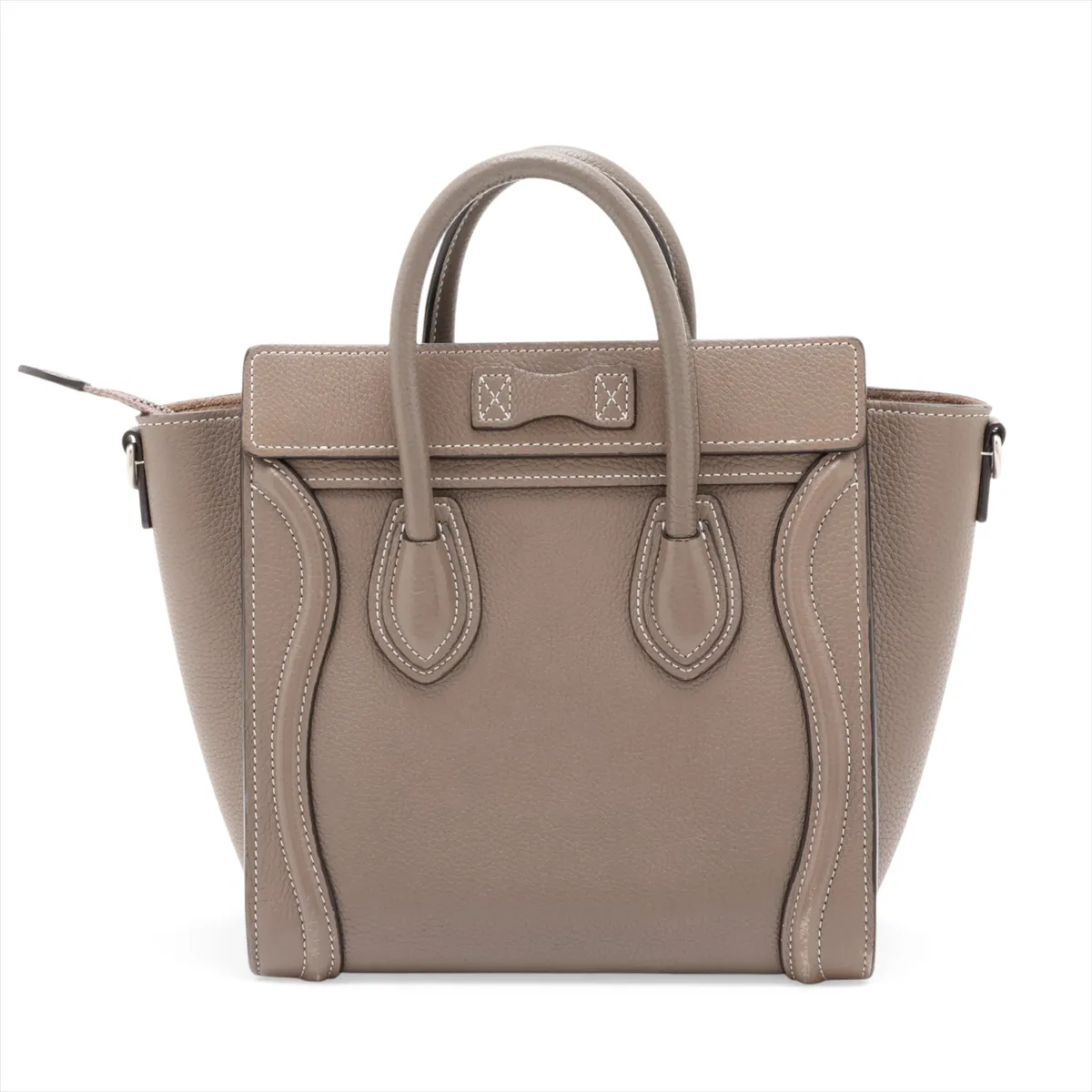 Luggage Nano Shopper Leather 2-Way Handbag, Brown — view 2
