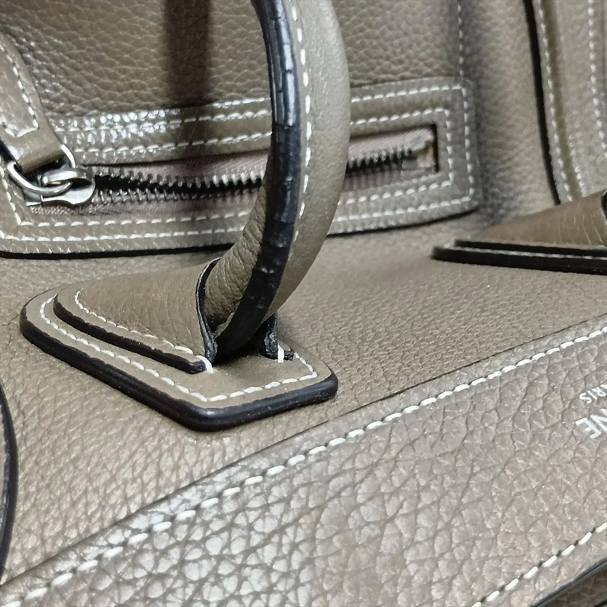 Luggage Nano Shopper Leather 2-Way Handbag, Brown — view 14