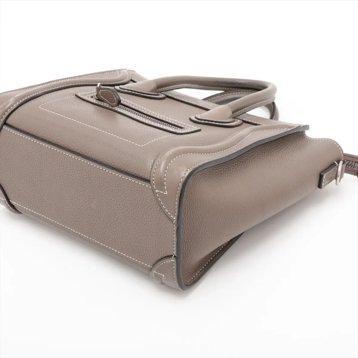 Luggage Nano Shopper Leather 2-Way Handbag, Brown — view 3