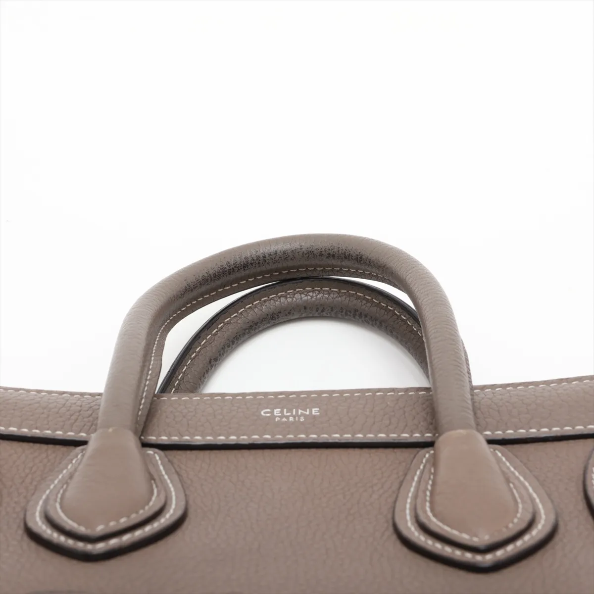 Luggage Nano Shopper Leather 2-Way Handbag, Brown — view 6