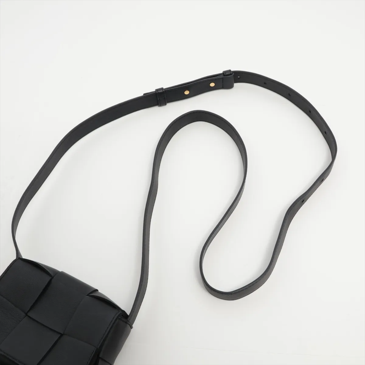 Maxi Intrecciato Candy Cassette Leather Shoulder Bag, Black — view 5