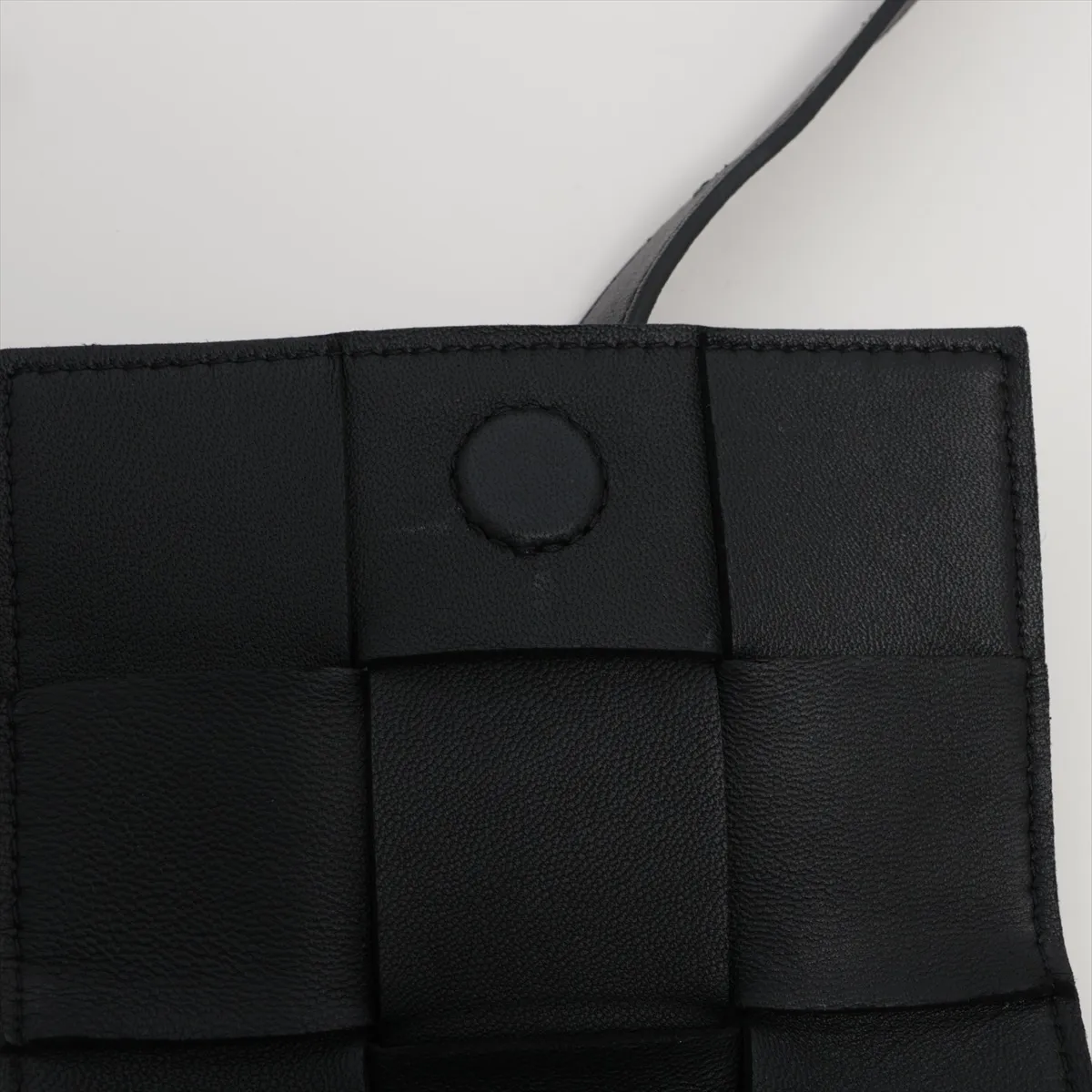 Maxi Intrecciato Candy Cassette Leather Shoulder Bag, Black — view 9