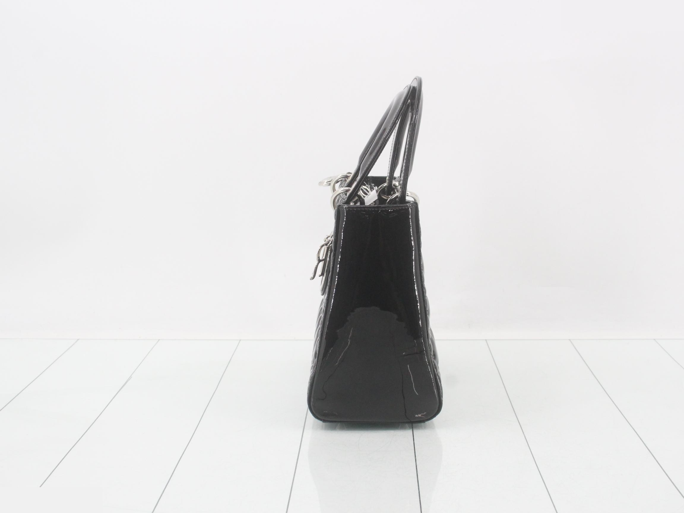 Lady Dior Cannage 2-Way Black Shoulder Handbag — view 3