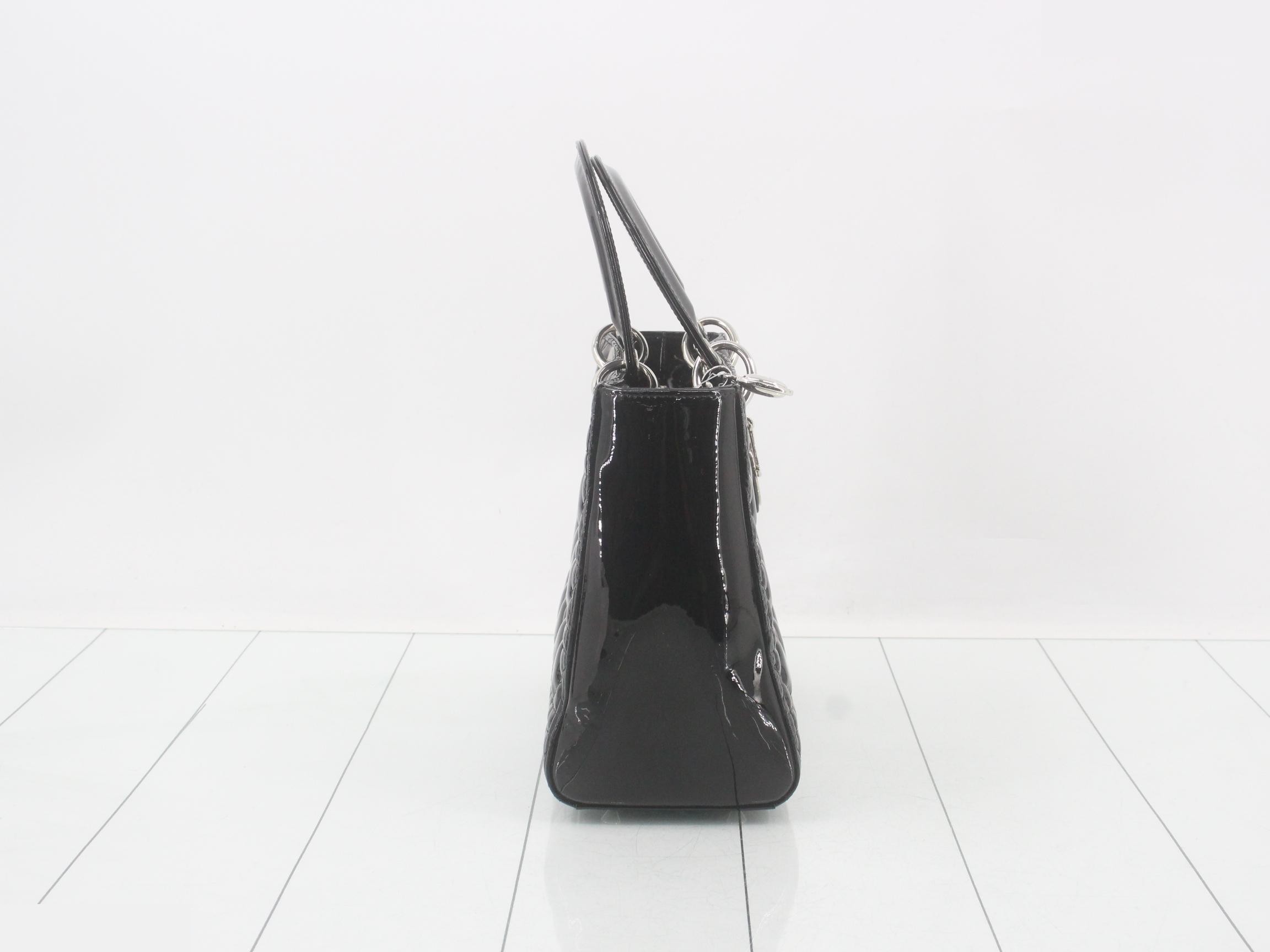 Lady Dior Cannage 2-Way Black Shoulder Handbag — view 4