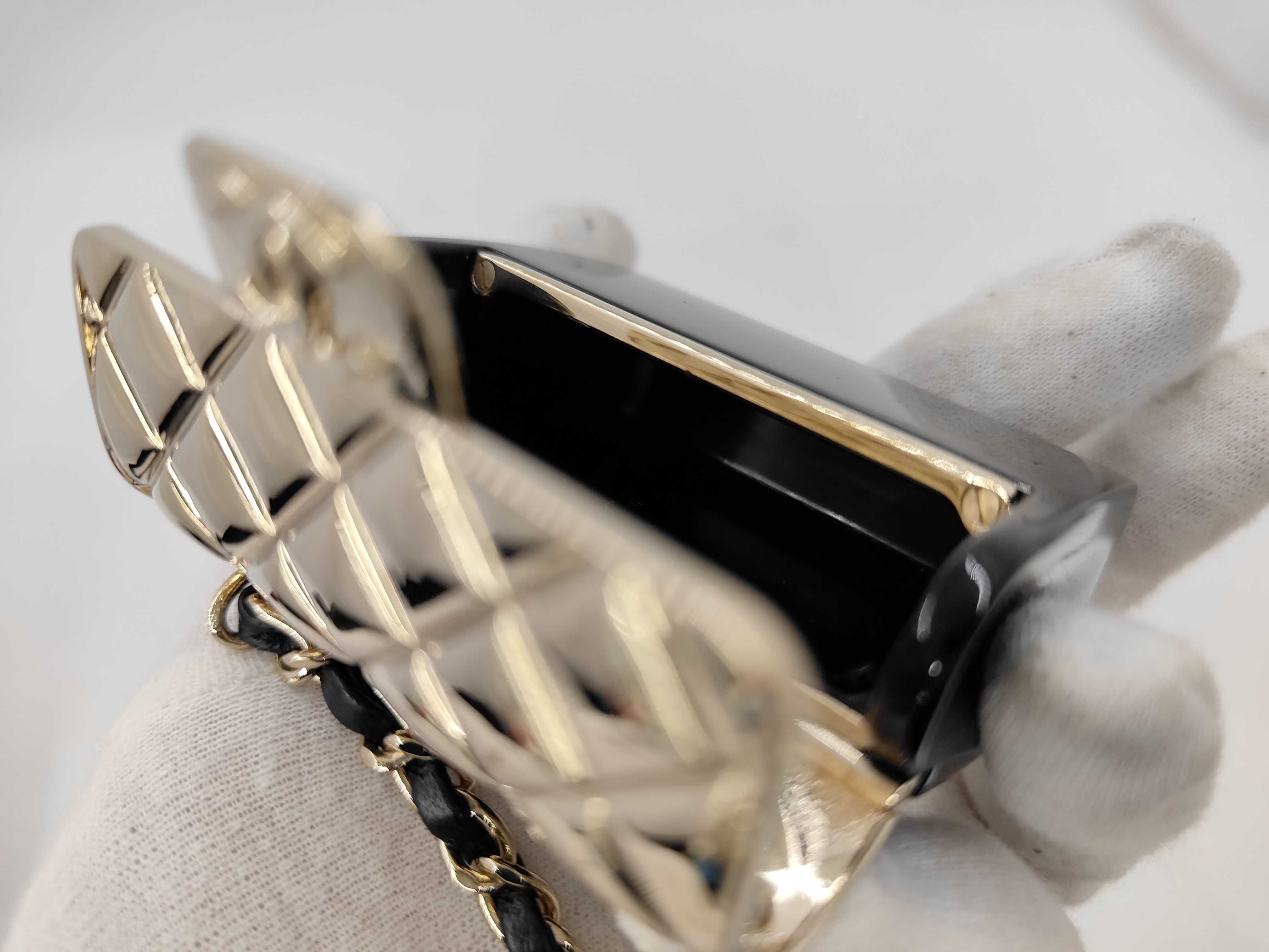Matelassé Pill Case, Black x Champagne Gold, SGD Hardware, B22P AB7832, Other Accessories — view 8