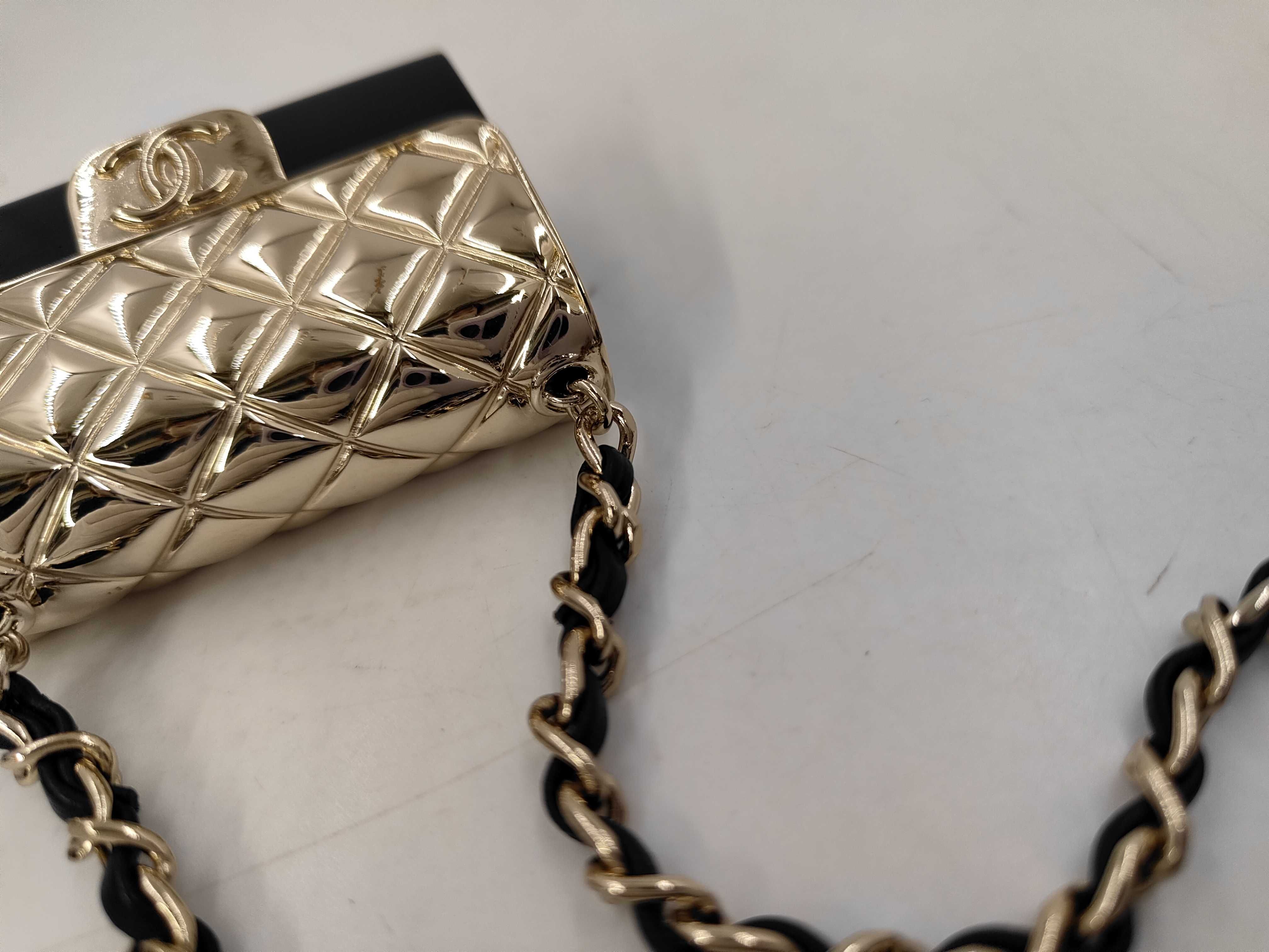 Matelassé Pill Case, Black x Champagne Gold, SGD Hardware, B22P AB7832, Other Accessories — view 9