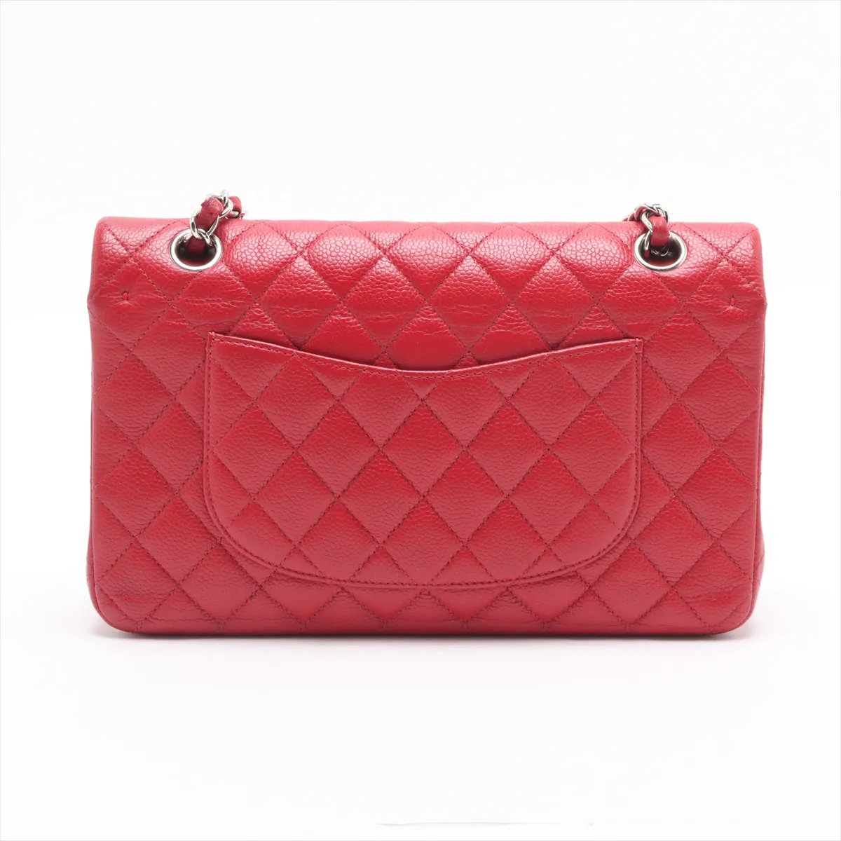 [Individually wrapped] Chanel Matelasse 25 caviar skin double flap double chain bag red silver hardware 19050478 19th series A01112 — view 2