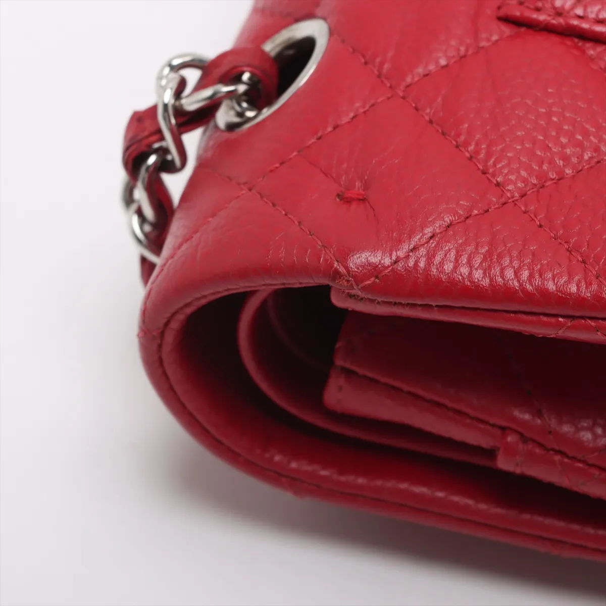 [Individually wrapped] Chanel Matelasse 25 caviar skin double flap double chain bag red silver hardware 19050478 19th series A01112 — view 13
