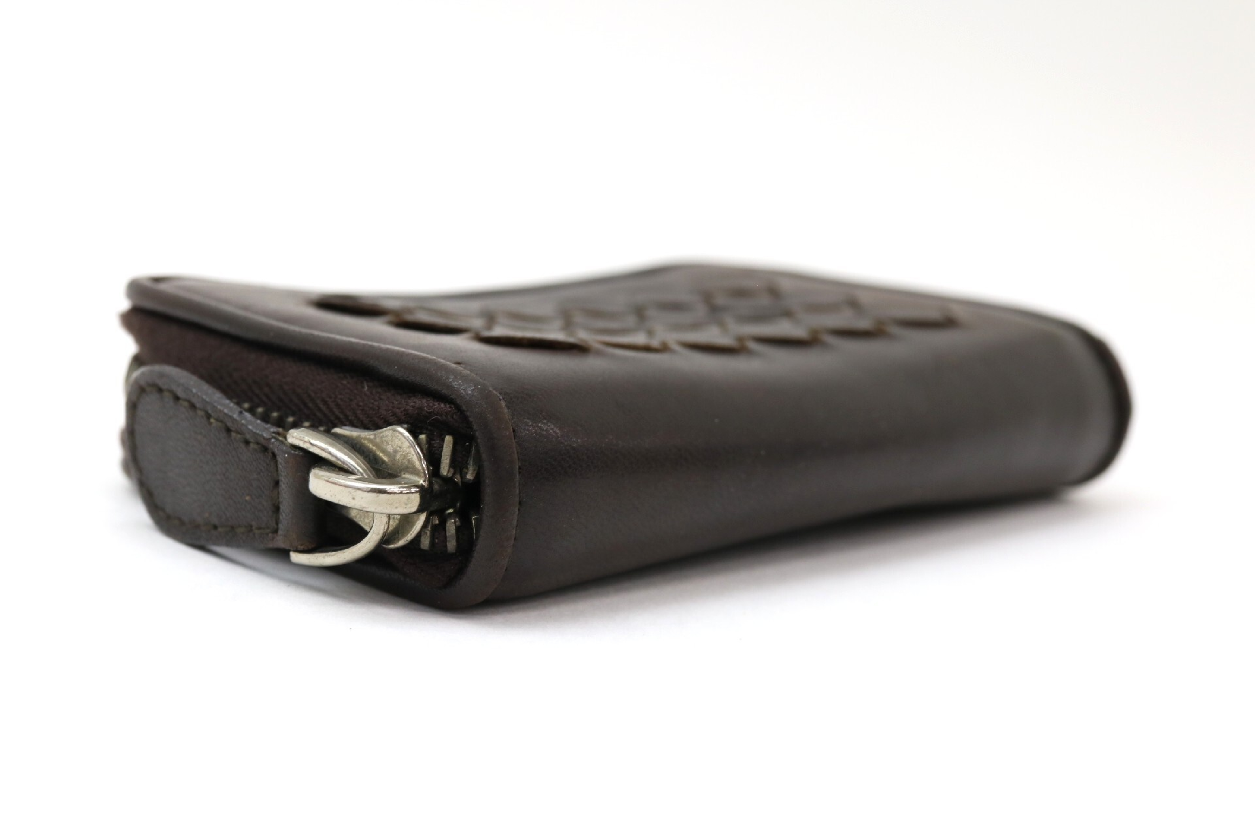 Intrecciato Leather Coin Case — view 6