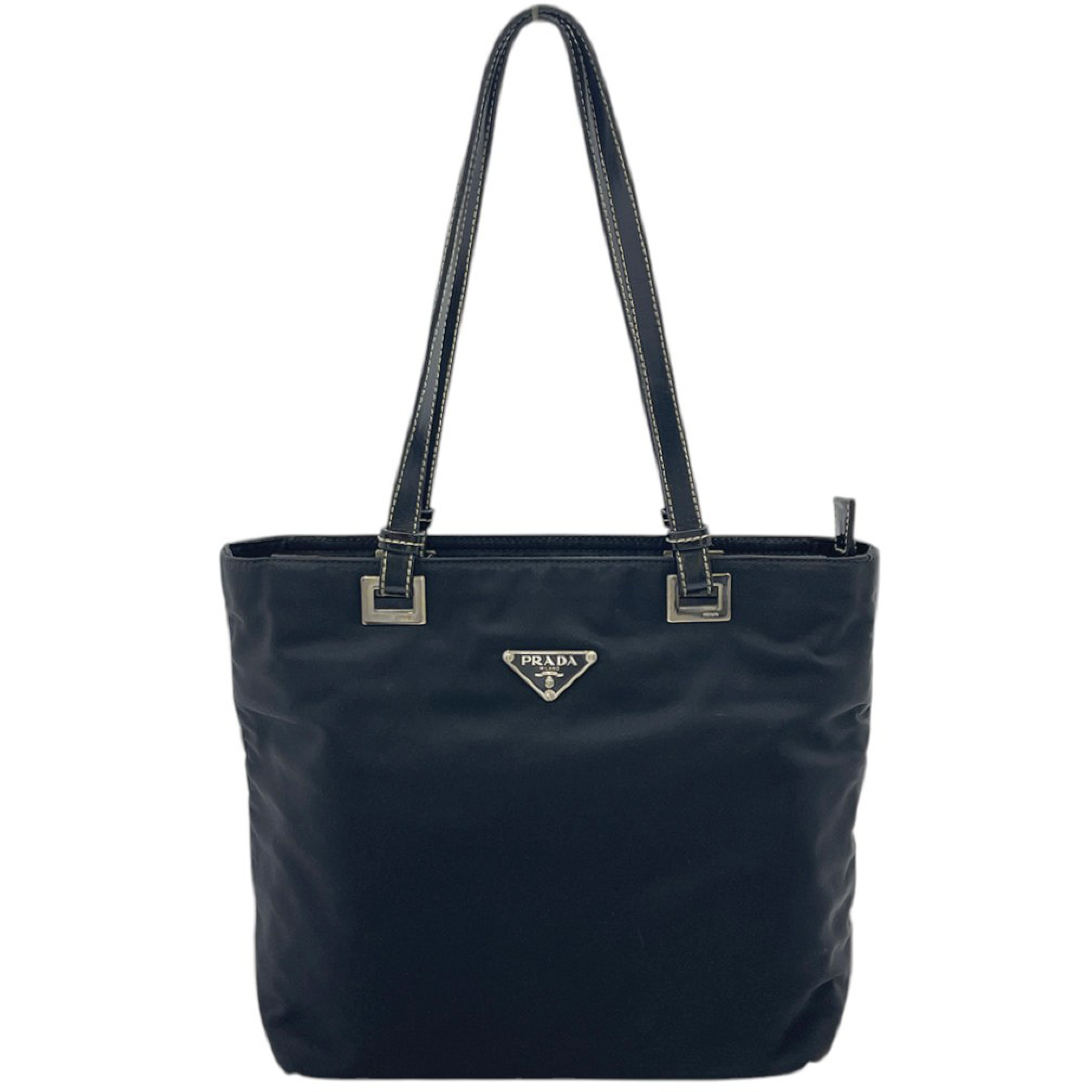 Tote Bag for Women, Zippered Shoulder Bag, Nylon, BR1166, Black Shoulder Bag