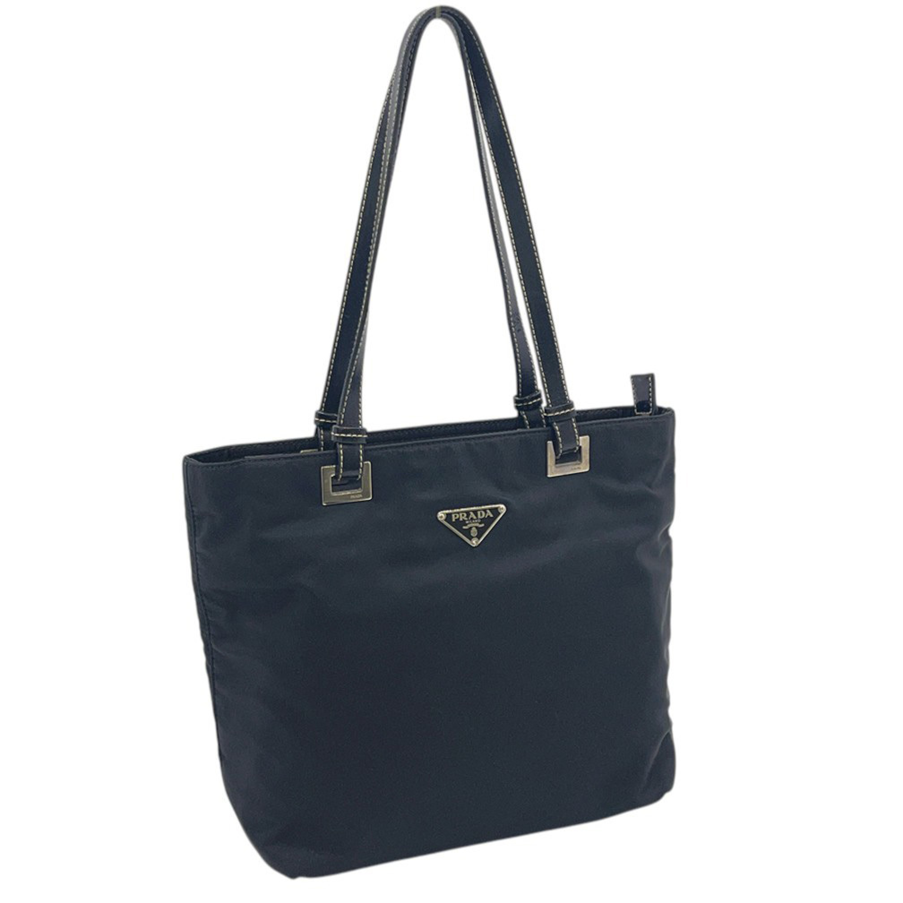 Tote Bag for Women, Zippered Shoulder Bag, Nylon, BR1166, Black Shoulder Bag — view 2