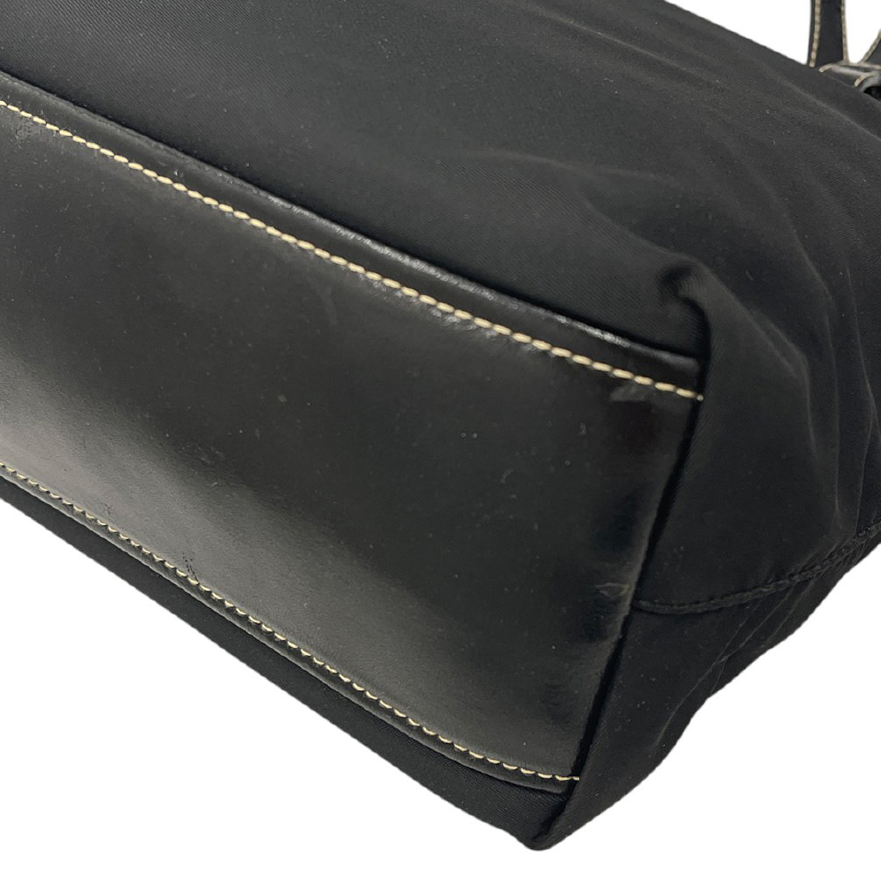 Tote Bag for Women, Zippered Shoulder Bag, Nylon, BR1166, Black Shoulder Bag — view 6