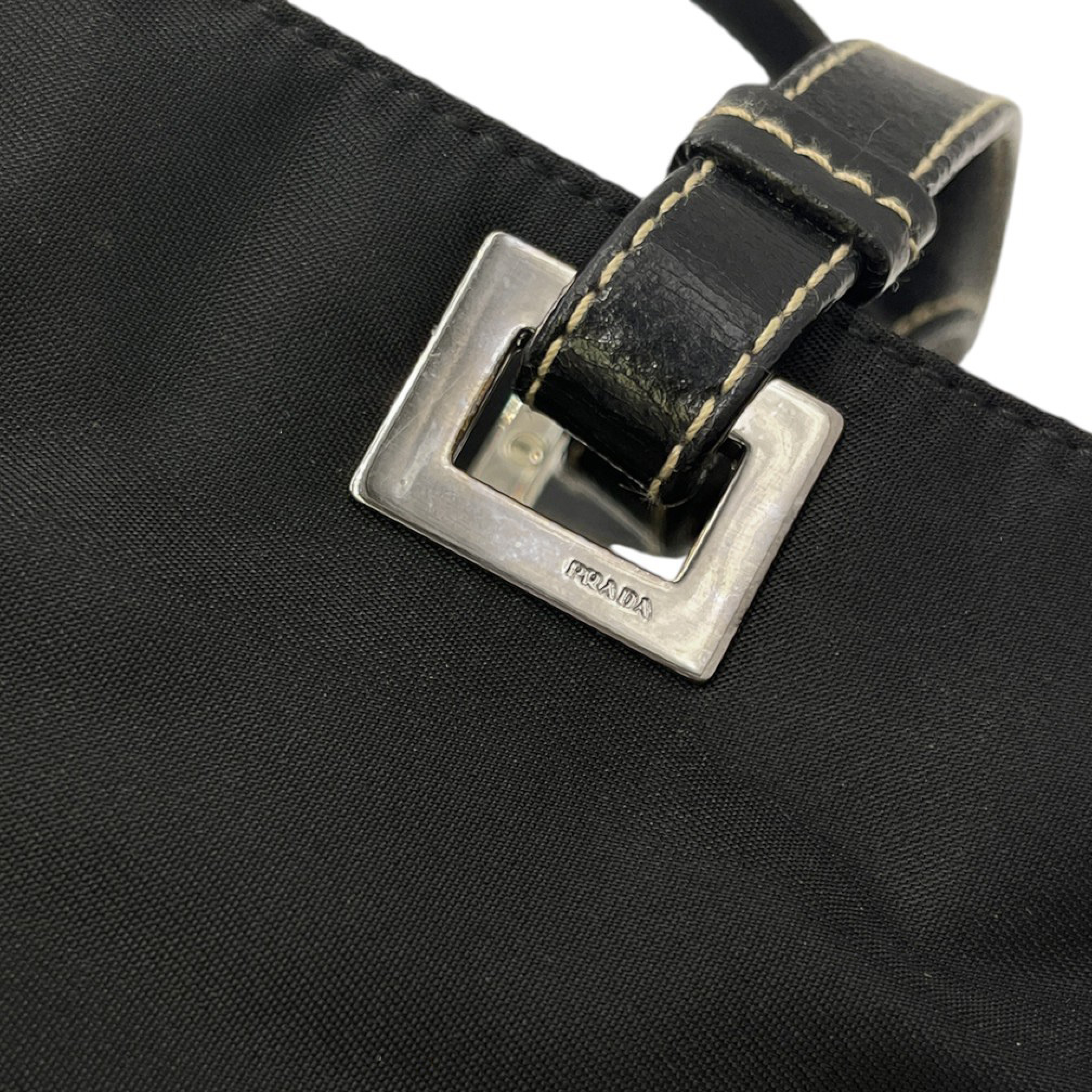 Tote Bag for Women, Zippered Shoulder Bag, Nylon, BR1166, Black Shoulder Bag — view 7