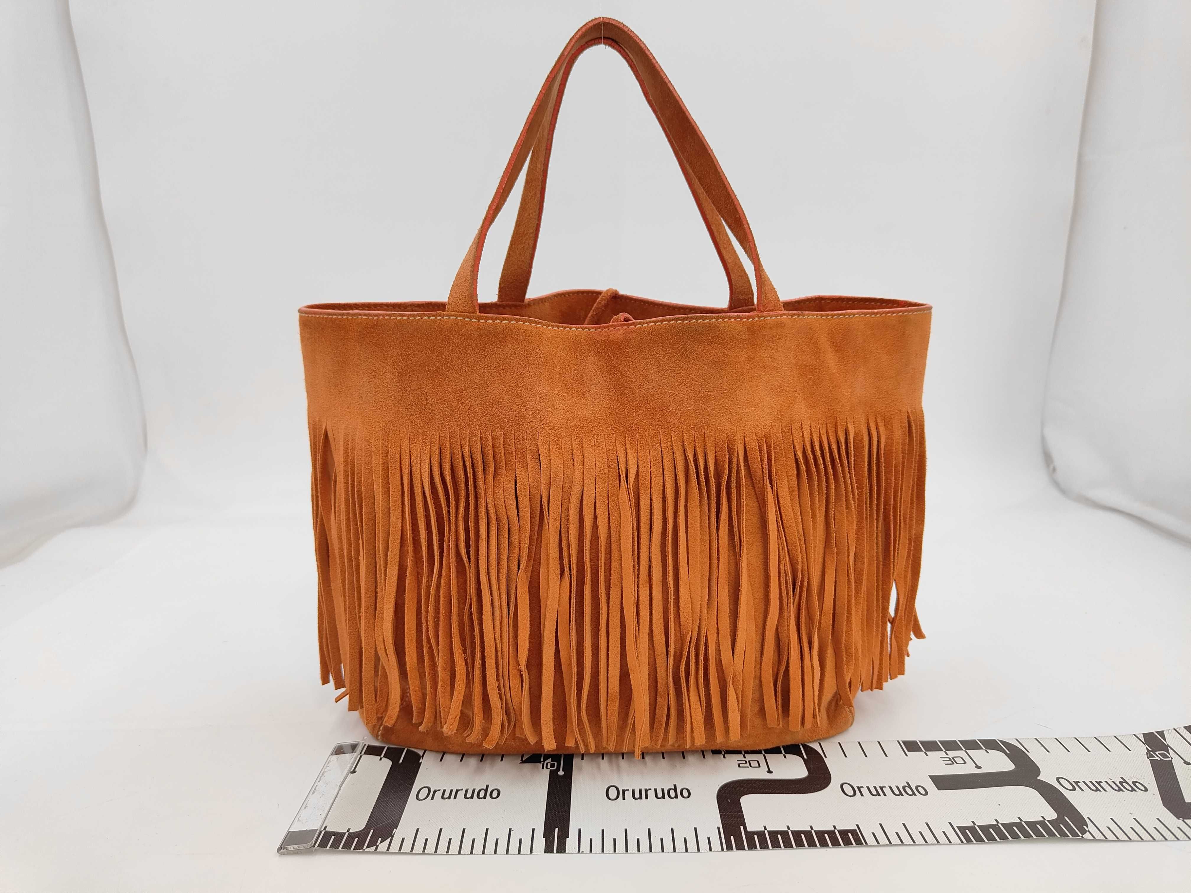 Suede Fringe Tote Bag — view 2